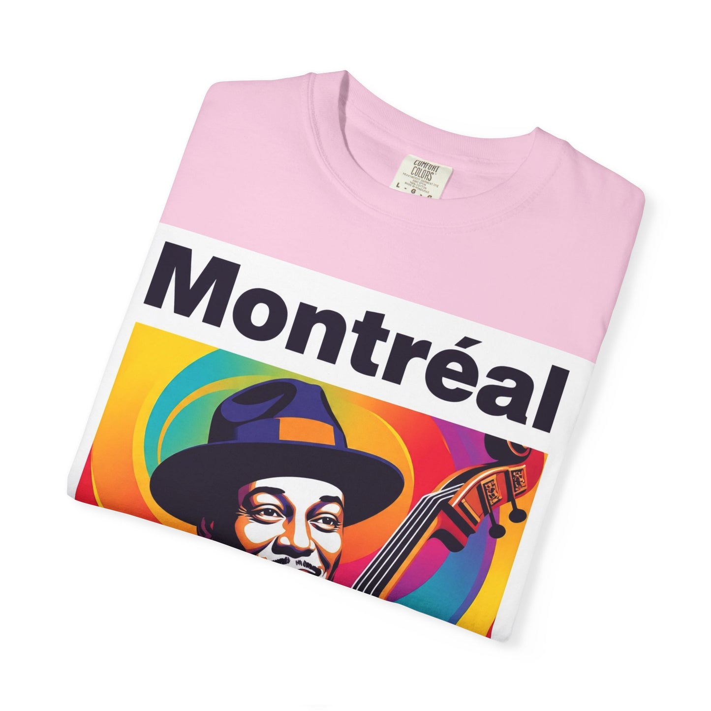 Vibrant Jazz T-Shirt with Montréal Design | Unisex Garment-Dyed Tee for Music Lovers, Concerts, Festivals, Gift Idea, Casual Wear