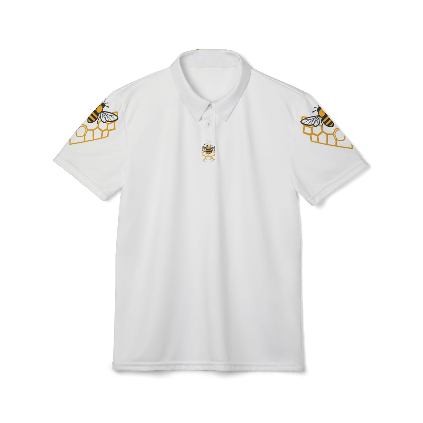 Bee-Themed Unisex Polo Shirt, Summer Fashion, Casual Wear, Gift for Nature Lovers, Outdoor Activities, Bee Enthusiasts