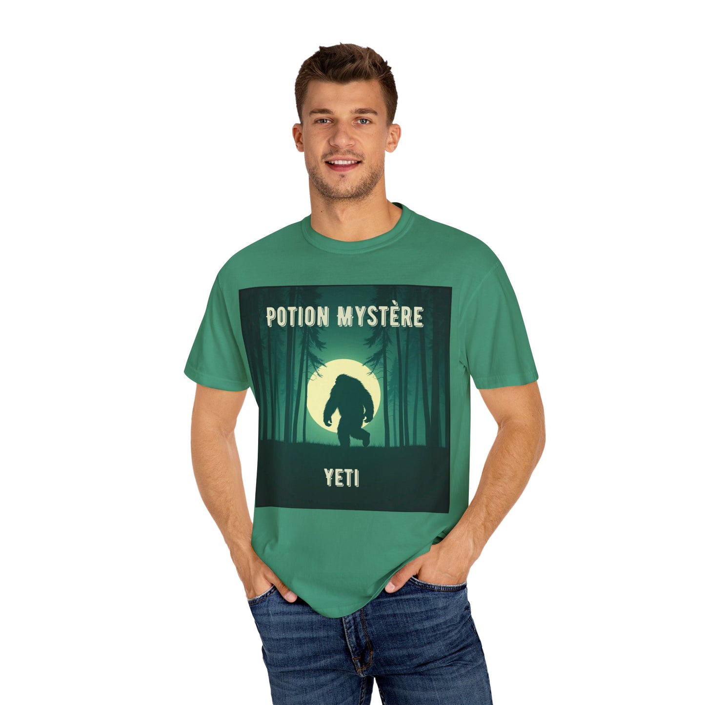 'Yeti' par Potion Mystère, Mysterious Yeti T-Shirt, Unisex Graphic Tee, Adventure Apparel, Gift for Explorers, Nature-Inspired Clothing for Sasquatch Lovers