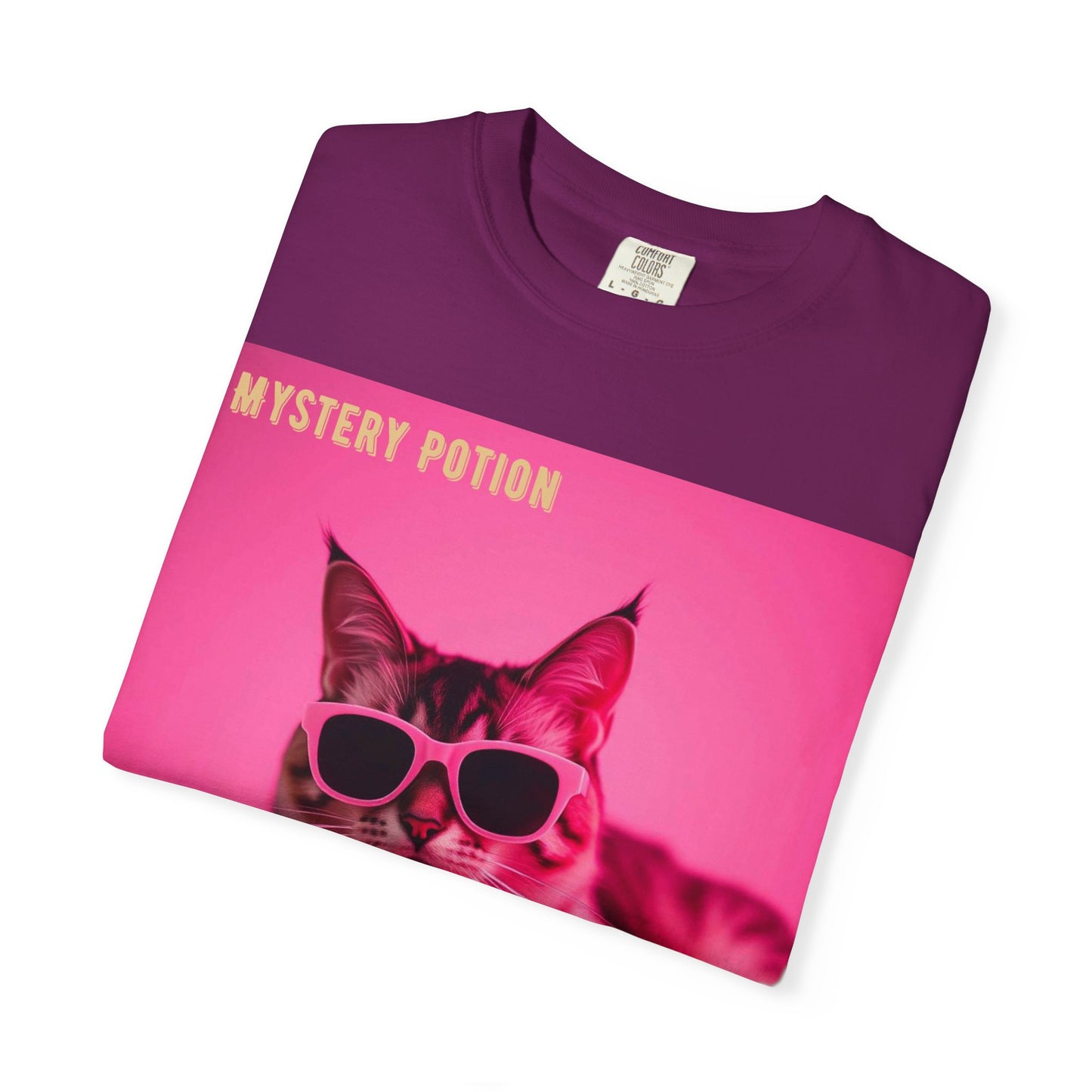 'Girl With An Attitude' by Mystery Potion, Cool Cat T-shirt, Fun Cat Tee, Gift for Cat Lovers, Casual Wear, Unique Fashion Statement, Attitude T-shirt