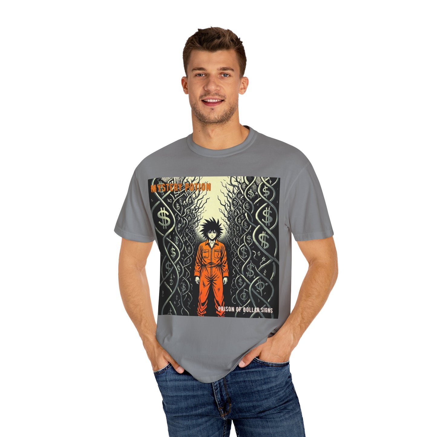 'Prison of Dollar Signs' by GOAT of Goth, Street Art Inspired Unisex T-Shirt, Cool Graphic Tee, Casual Wear, Hip Hop Fashion, Gift for Art Lovers, Unique Style