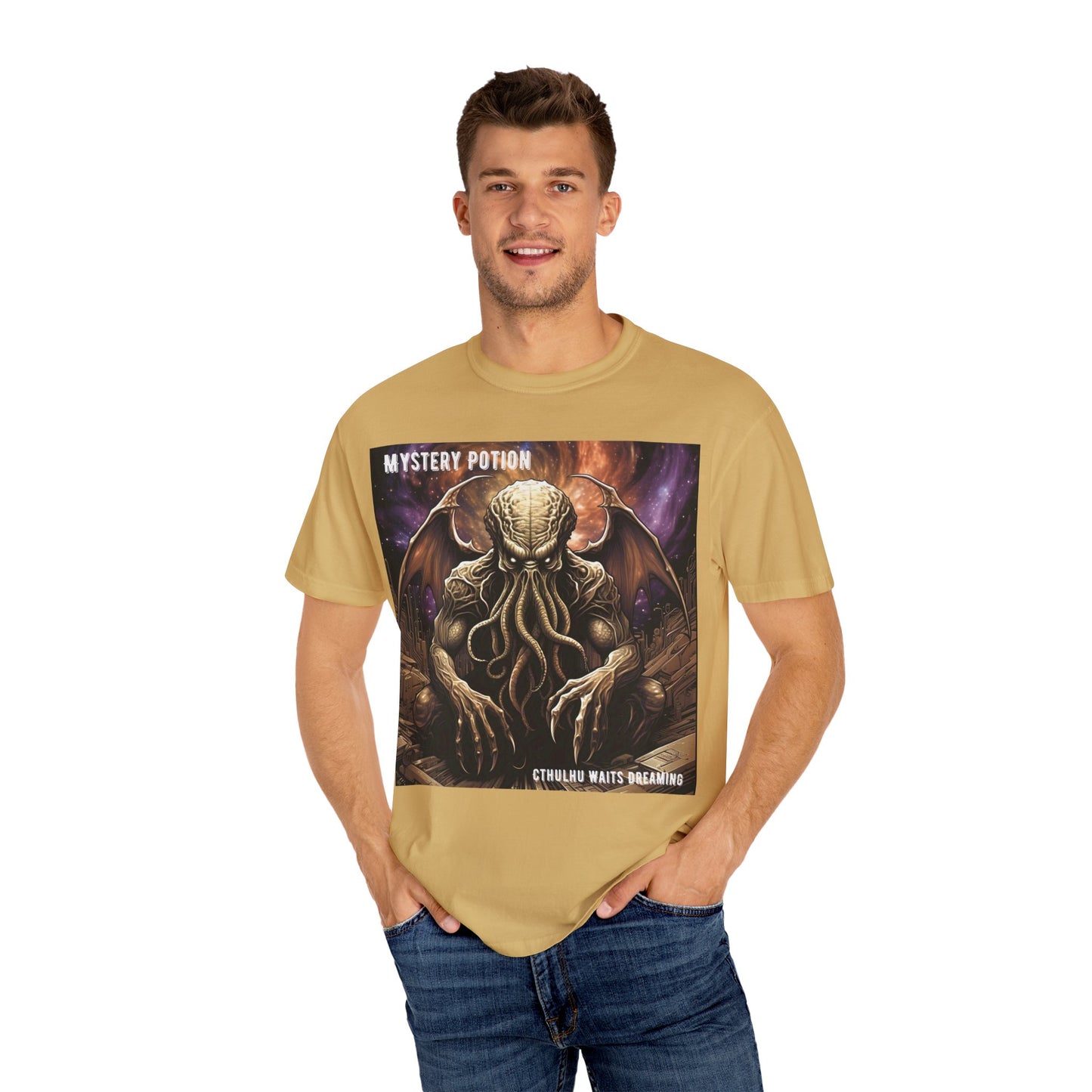Mystery Potion Unisex T-Shirt, Cthulhu Inspired Tee, Gothic Apparel, Witchy Clothing, Halloween Outfit, Fantasy Fan Gift