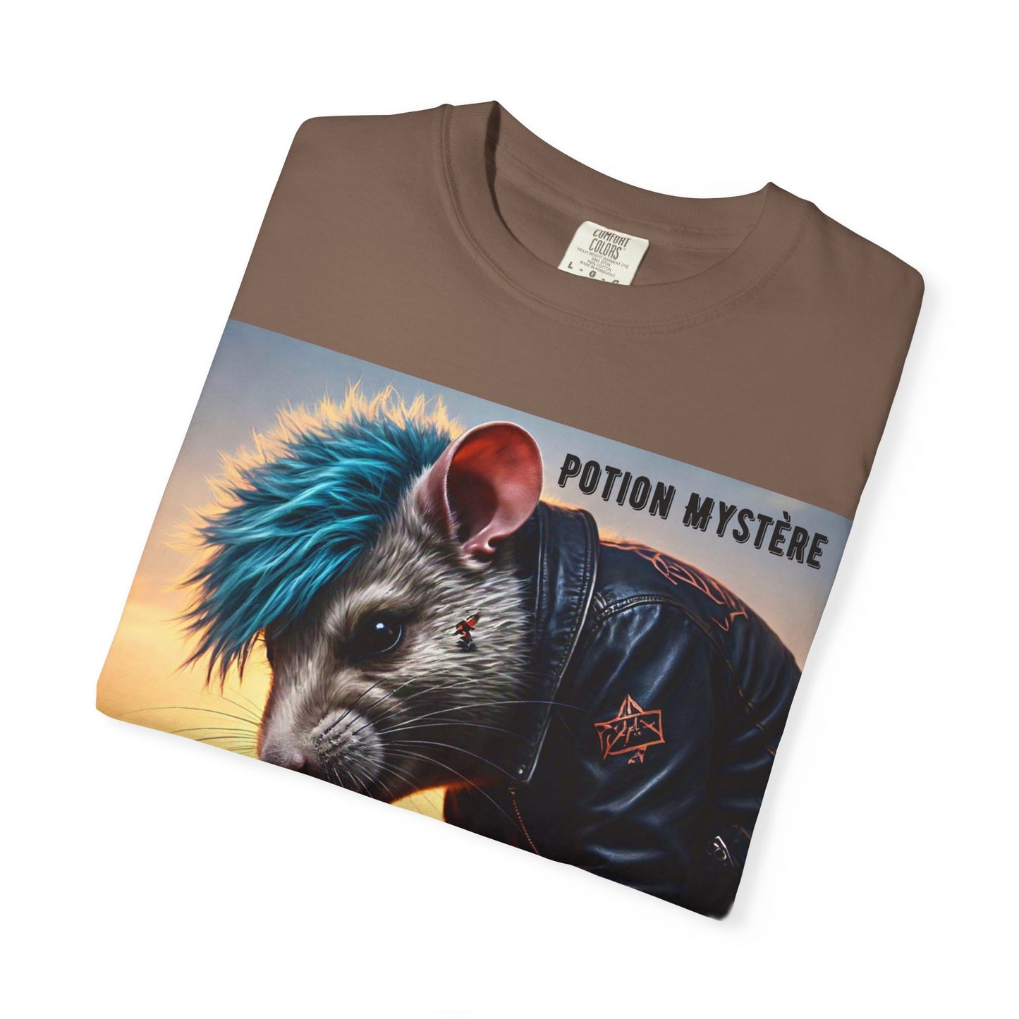 Mystical Punk Rat Toiling The Field Graphic T-Shirt | Unisex, Art Tee, Unique Animal Print, Gift for Animal Lovers, Casual Wear