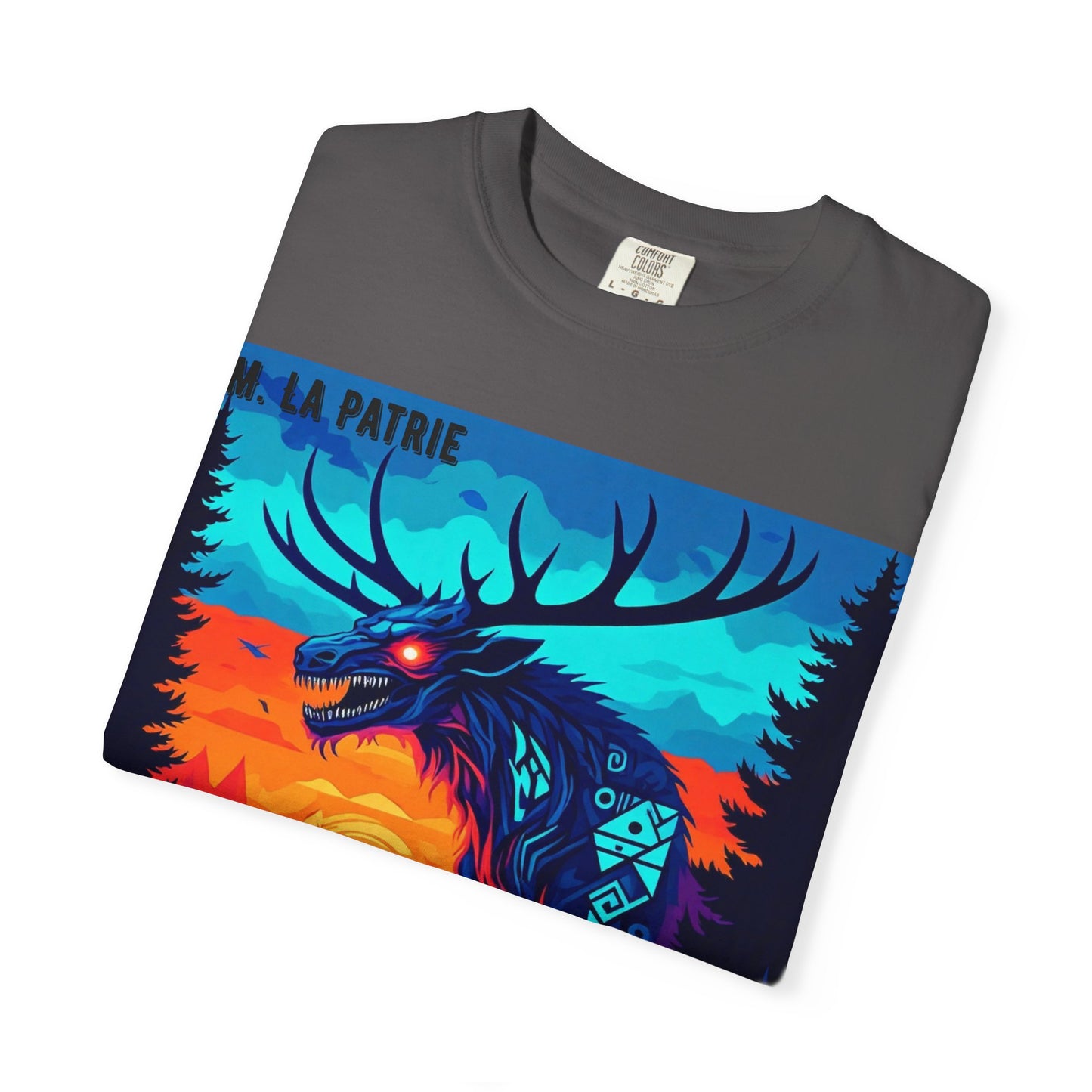 'Wendigo' par M. La Patrie, Vibrant First Nations Style Graphic T-Shirt, Unique Art Tee for Nature Lovers, Gift for Halloween, Cozy Casual Wear, Unisex Shirt