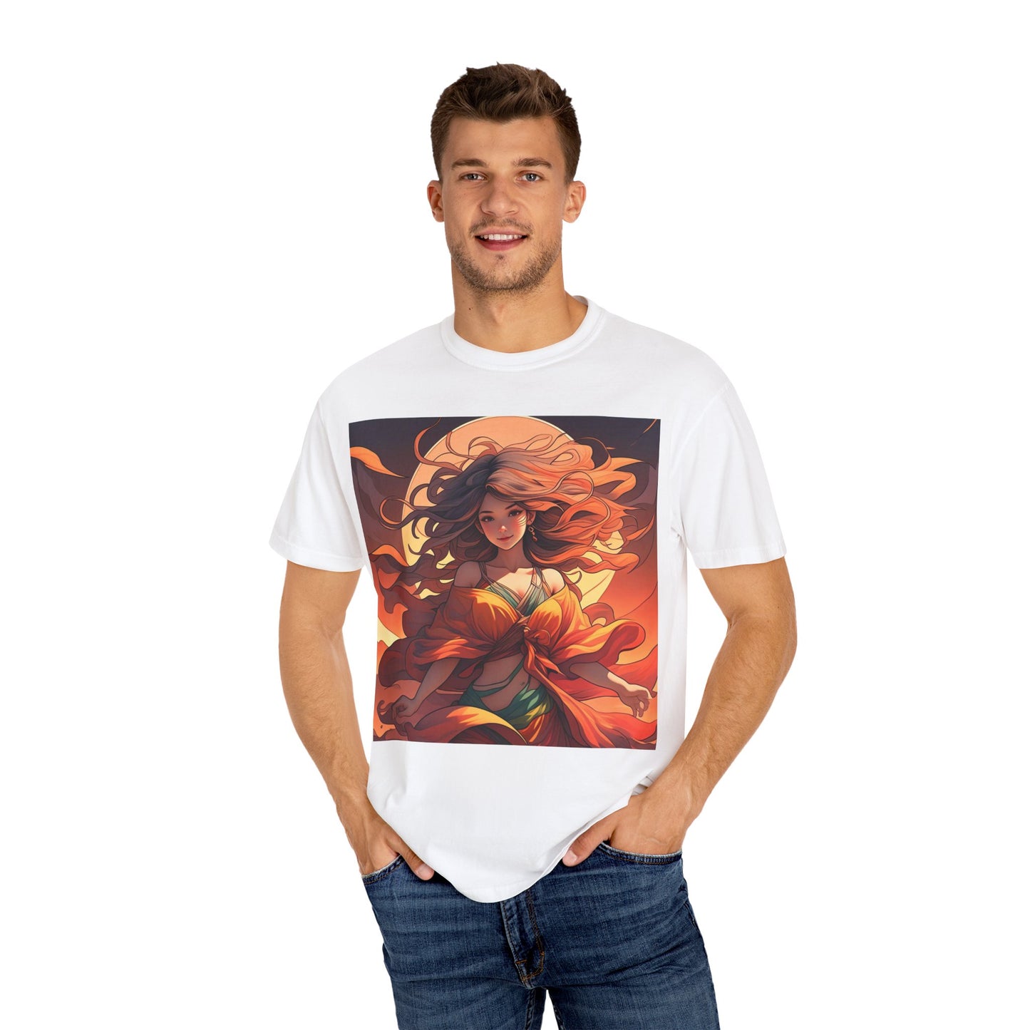 Mystical Autumn Goddess T-shirt, Enchanted Graphic Tee, Boho Style Apparel, Art Inspired Top, Unique Gift for Her, Festival Fashion