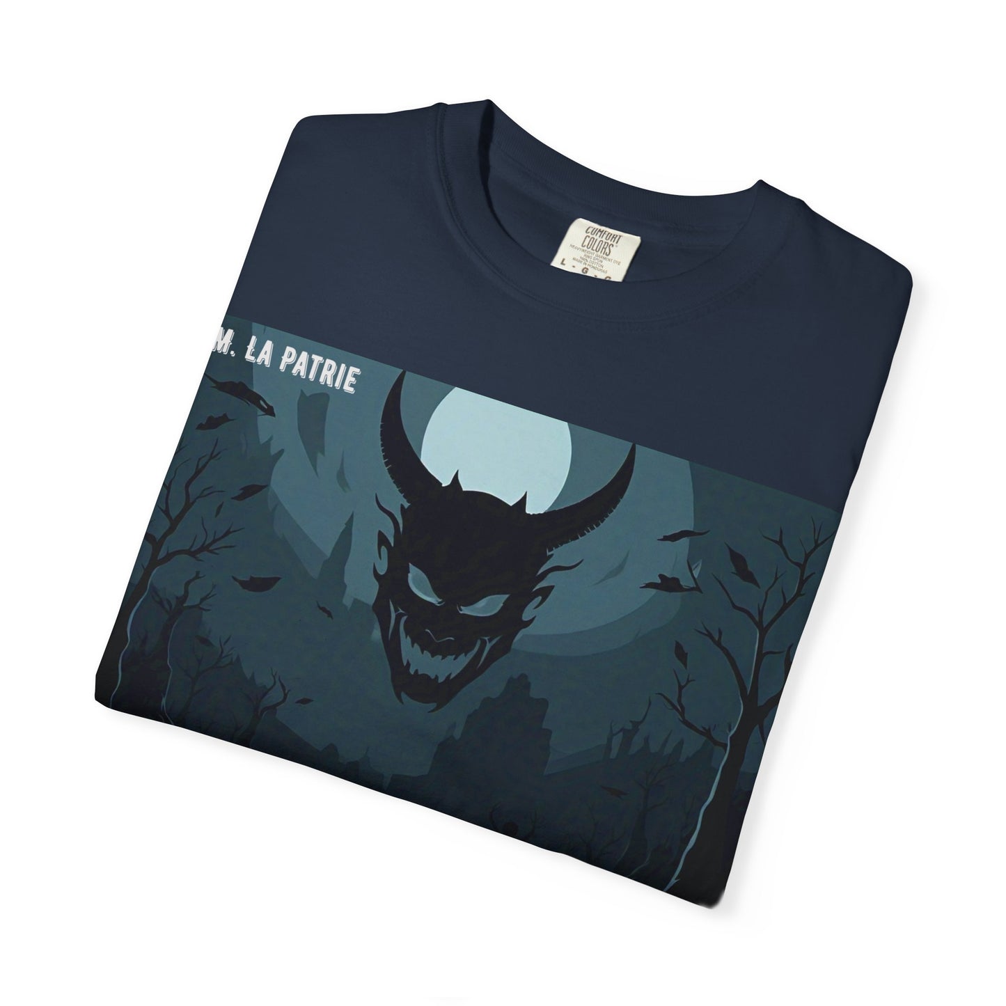 Mysterious Graphic Tee, Unisex Garment-Dyed T-Shirt, Dark Fantasy Shirt, Gift for Adventurers, Halloween Apparel, Unique Artwear