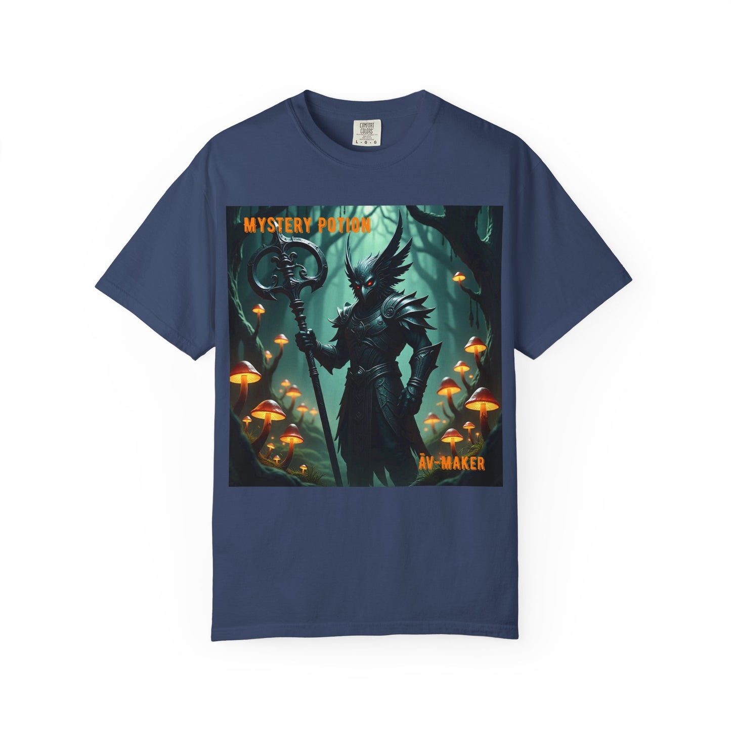 Mystical Āv-Maker Unisex Garment-Dyed T-shirt, Fantasy Apparel, Gift for Gamers, Witchy T-shirt, Mystery Potion Design, Unisex Tee