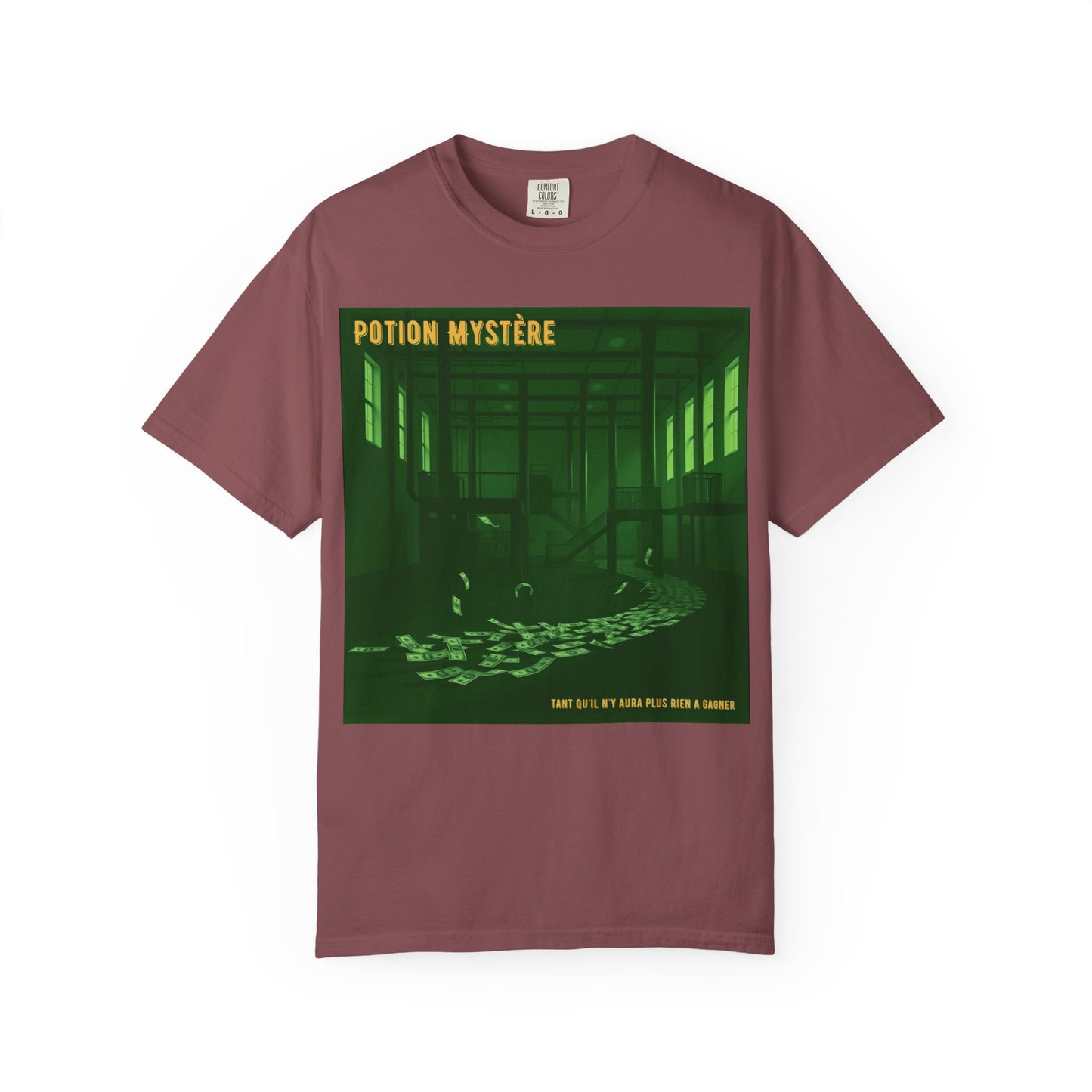 'Tant Qu'il N'Y Aura Plus Rien À Gagner' par Potion Mystère, Money Trail Unisex T-Shirt, Vintage Graphic Tee, Gift for Industrial Music Lovers, Casual Wear, Unique Graphic Shirt