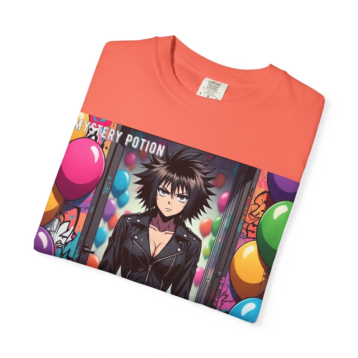 Mystery Potion's 'Dutch Oven', Whimsical Grabber Style Anime Graphic T-shirt featuring Bold Art, Anime Style Tee, Unisex Casual Wear, Gift for Friends, Trendy Statement Shirt