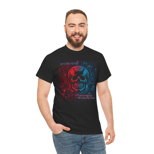 An Eye For An Eye And A Tooth For A Tooth by Mystery Potion, Stylish Skull Graphic Tee - Perfect for Halloween, Casual Wear, Music Festivals, Unique Gift, Unisex Heavy Cotton Shirt