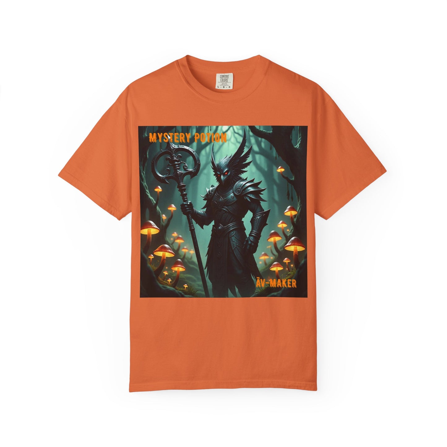 Mystical Āv-Maker Unisex Garment-Dyed T-shirt, Fantasy Apparel, Gift for Gamers, Witchy T-shirt, Mystery Potion Design, Unisex Tee