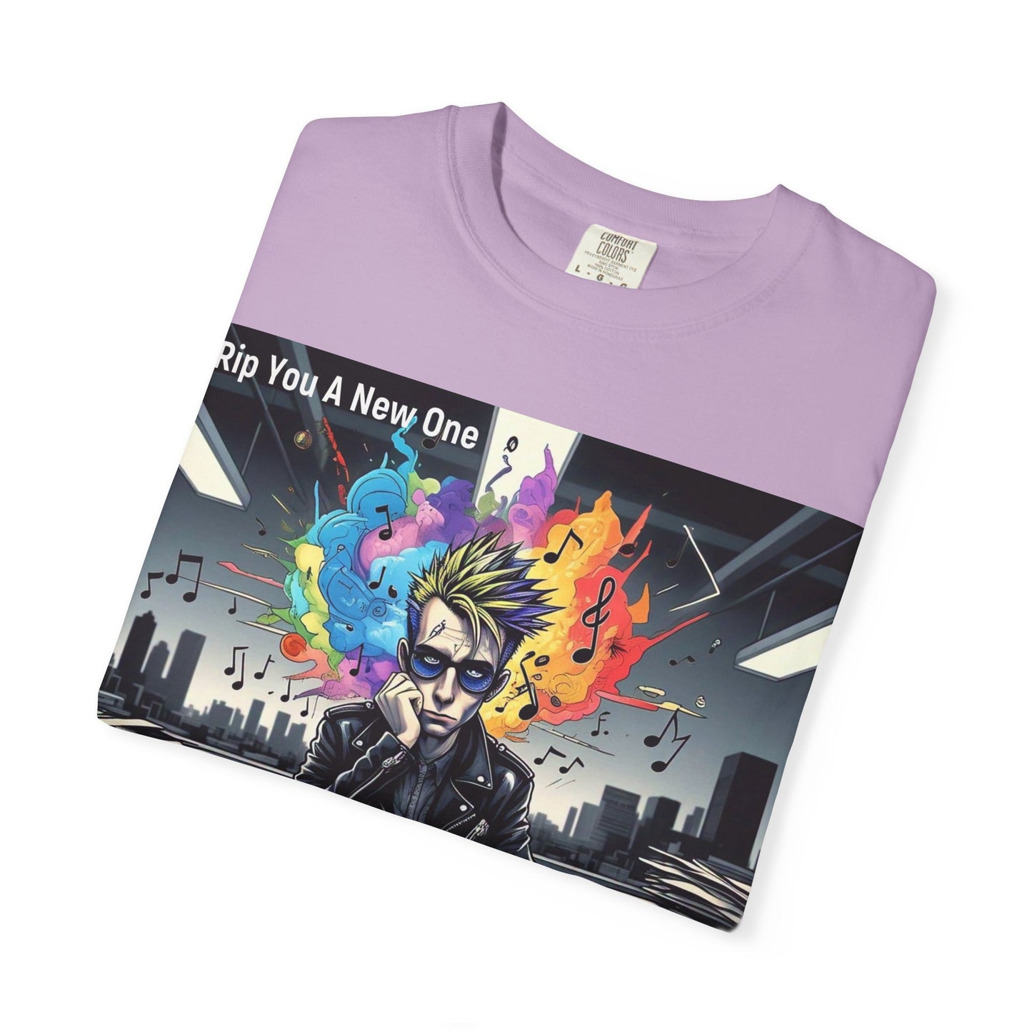 Colorful Creative T-Shirt - Rip You A New One Graphic Tee, Unisex Design for Artists, Music Lovers, Gift for Holidays, Casual Wear