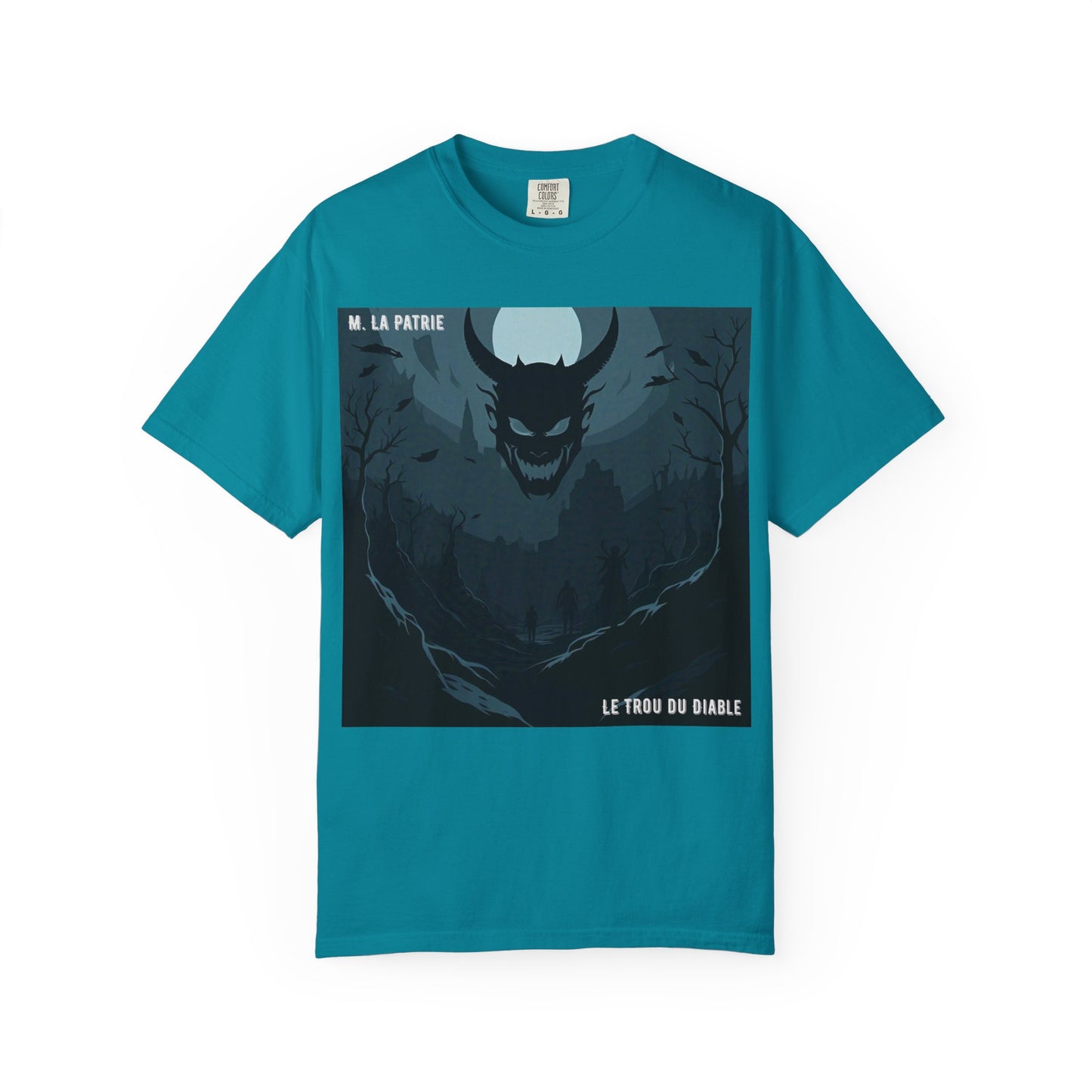 Mysterious Graphic Tee, Unisex Garment-Dyed T-Shirt, Dark Fantasy Shirt, Gift for Adventurers, Halloween Apparel, Unique Artwear