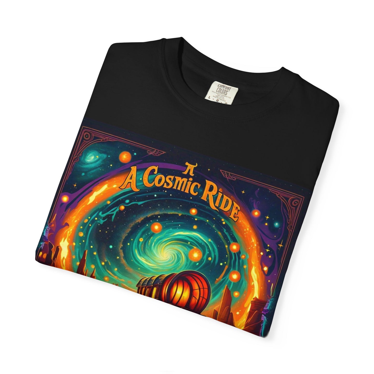 A Cosmic Ride by Mystery Potion T-Shirt, Unisex Graphic Tee, Country Western Festival Wear, Bohemian Style, Gift for Dreamers, Mystical Art Shirt