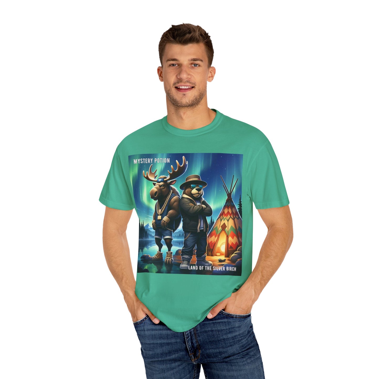 'Land Of The Silver Birch' by Mystery Potion,  Unisex Garment-Dyed T-shirt