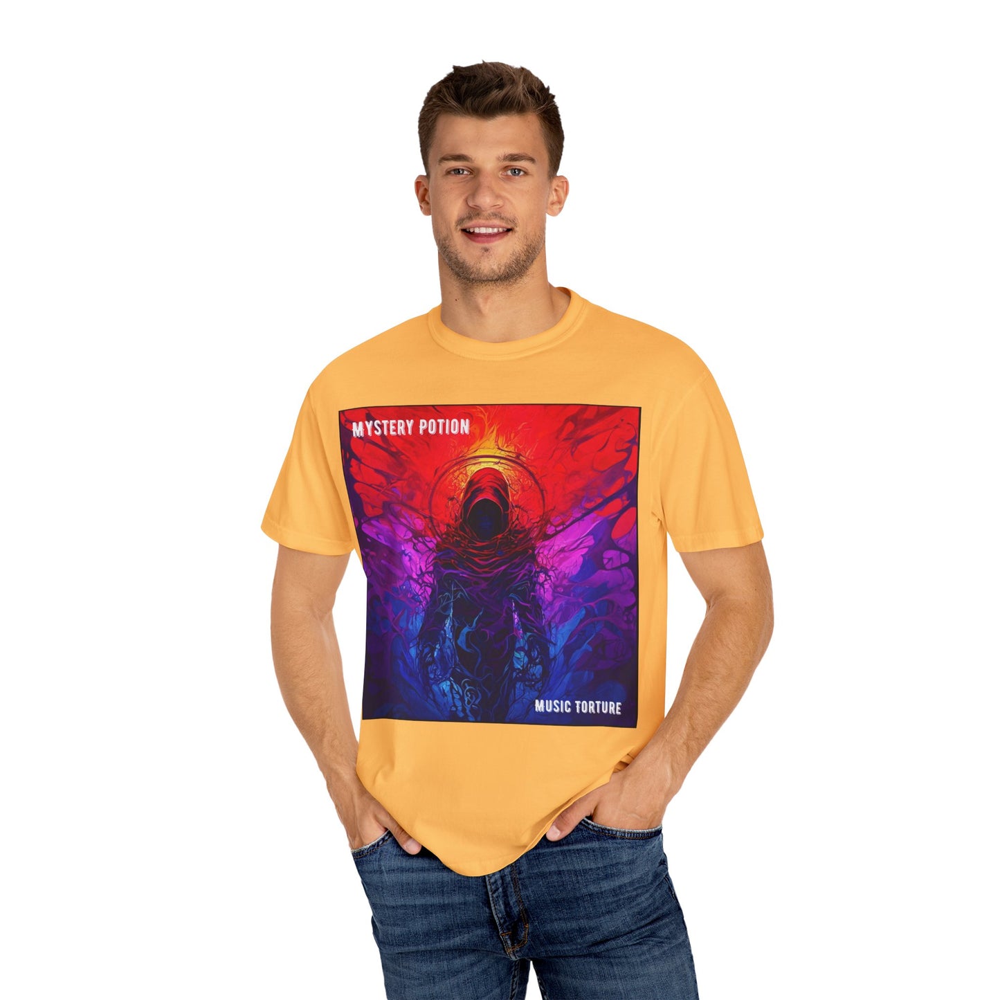 'Music Torture' by Mystery Potion Unisex Garment-Dyed T-shirt, Music Torture Tee, Vibrant Graphic Shirt, Cool Casual Wear, Gift for Music Lovers, [...]