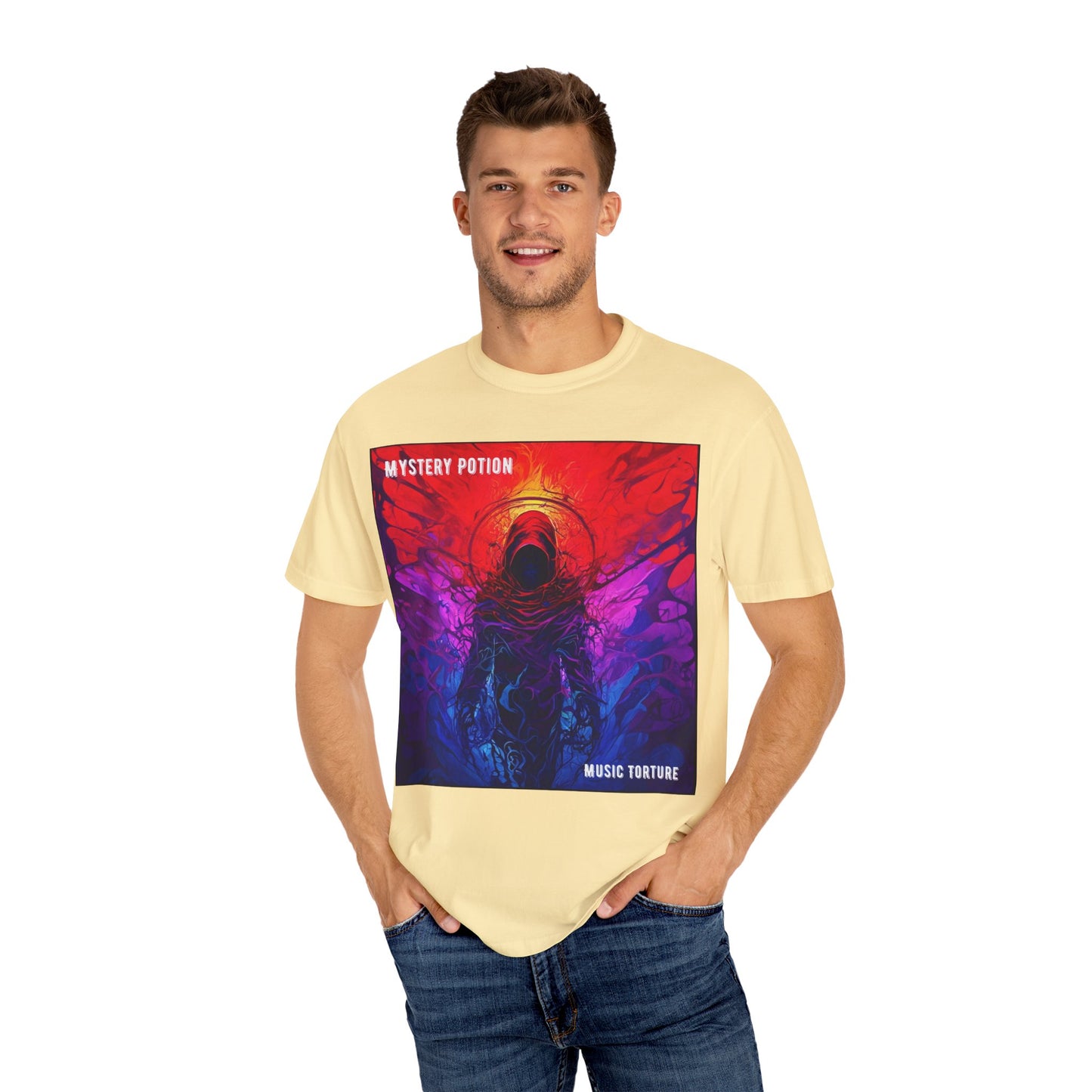 'Music Torture' by Mystery Potion Unisex Garment-Dyed T-shirt, Music Torture Tee, Vibrant Graphic Shirt, Cool Casual Wear, Gift for Music Lovers, [...]