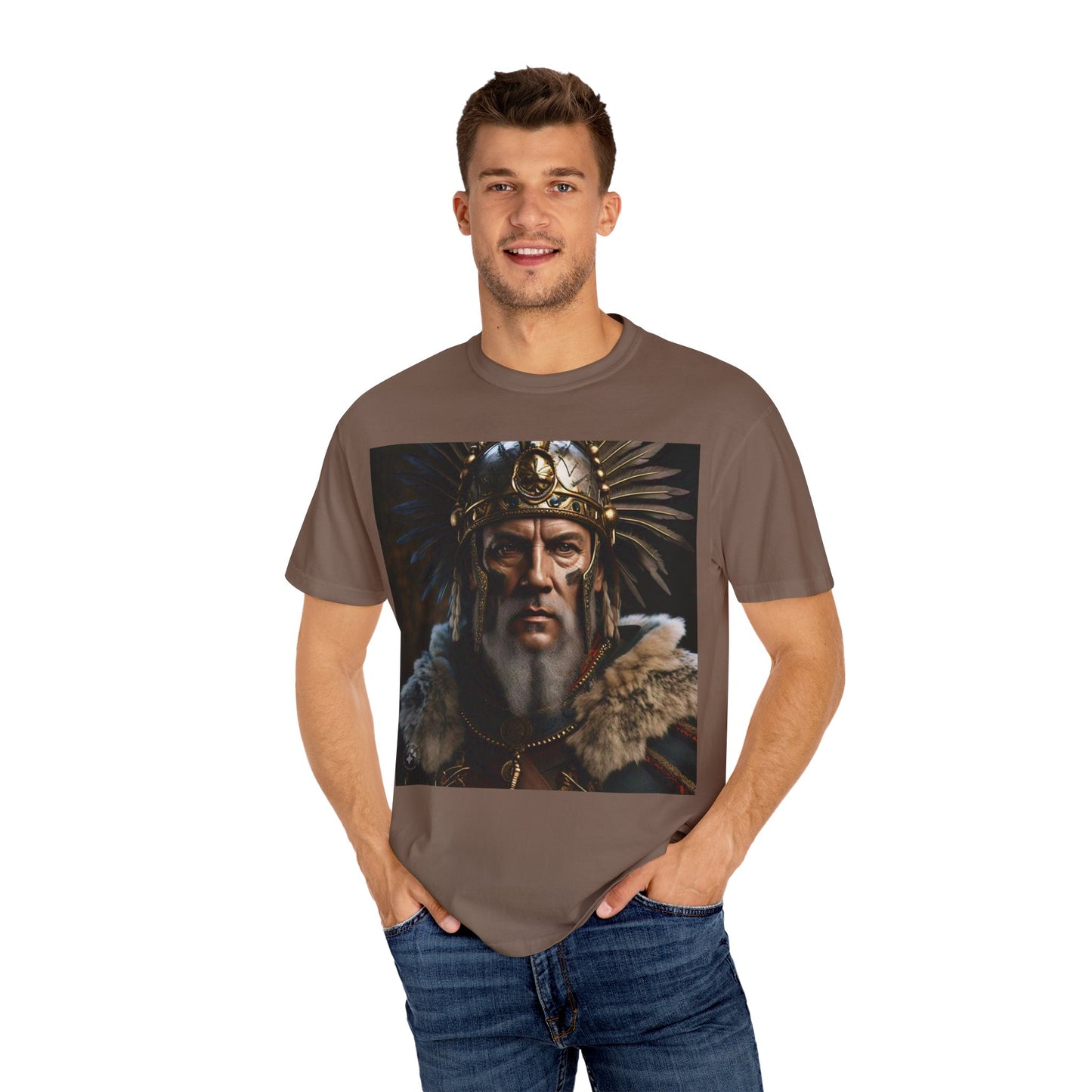 Warrior Spirit Garment-Dyed T-Shirt, Vintage Tee, Unisex Fashion, Gift for Him, Casual Wear, Graphic Top, Everyday Style