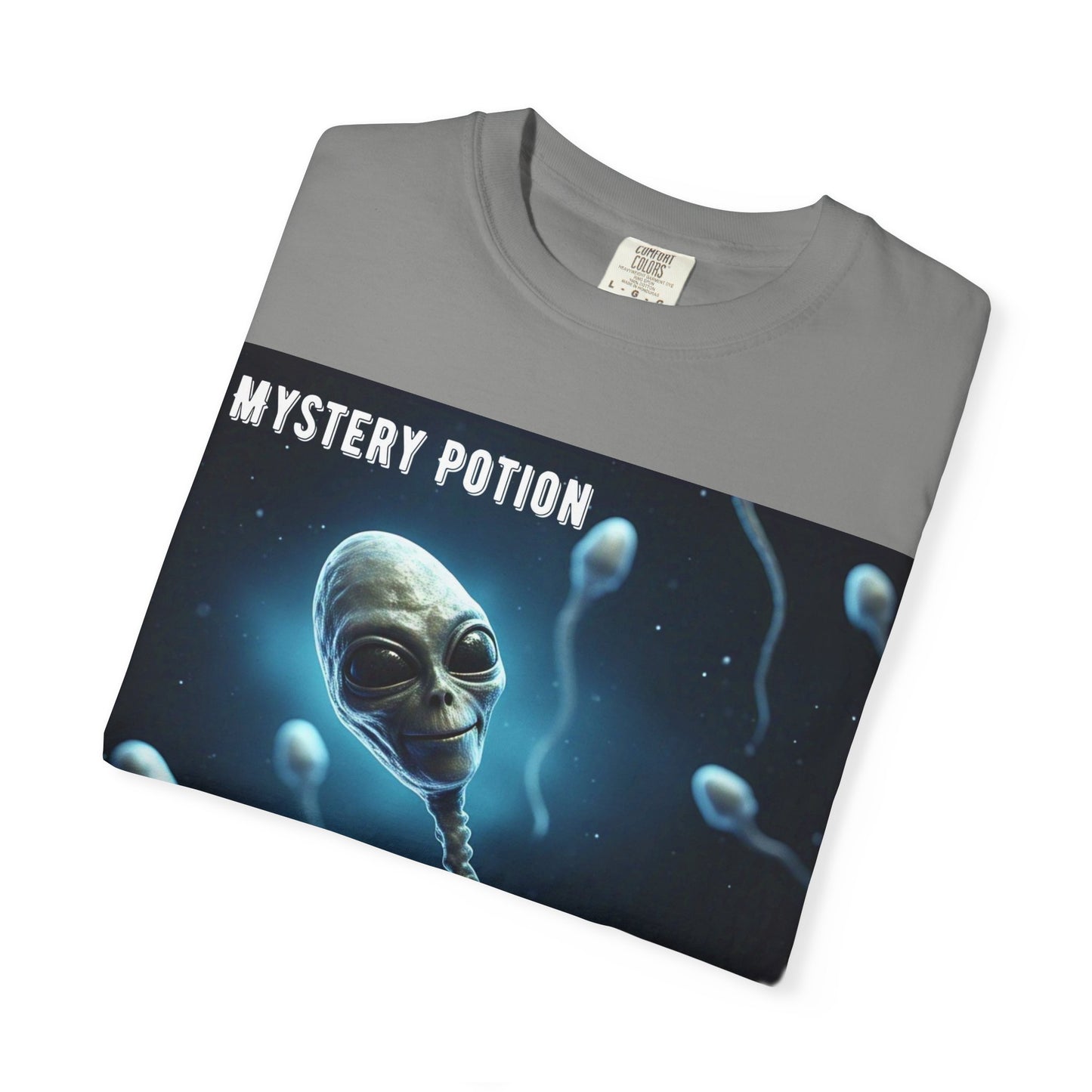 'One Good Day All Answers Will Come To Us' by Mystery Potion, Alien Sperm Tee, Unisex Graphic T-Shirt, Fun Gift for Space Lovers, Cool Casual Wear, Sci-Fi Fashion, Unique Statement Piece
