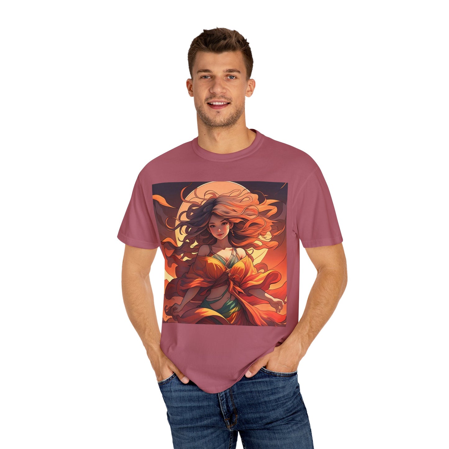 Mystical Autumn Goddess T-shirt, Enchanted Graphic Tee, Boho Style Apparel, Art Inspired Top, Unique Gift for Her, Festival Fashion