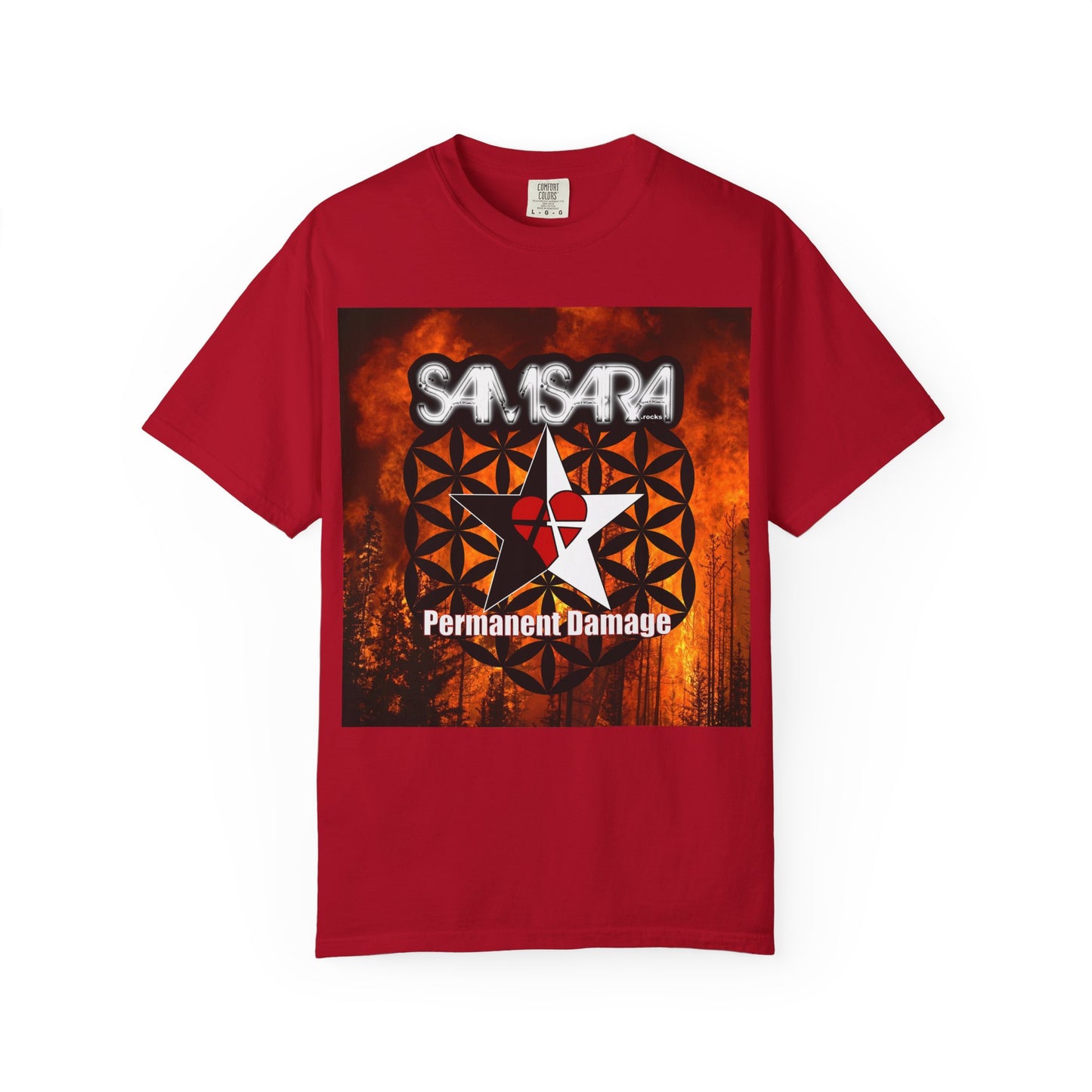 'Permanent Damage' by Samsara, Bold Graphic T-Shirt, Music Festival Gear, Unisex Casual Tee, Unique Gift for Friends, Statement Apparel, Concert Outfit