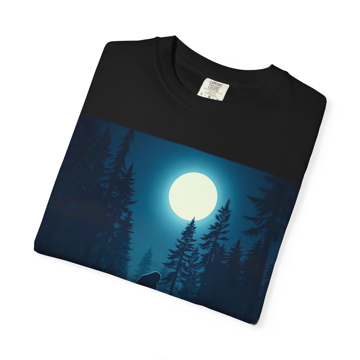Moonlit Forest Snowboarder T-Shirt, Cozy Adventure Tee, Winter Sports Gift, Unisex Apparel, Outdoor Vibes