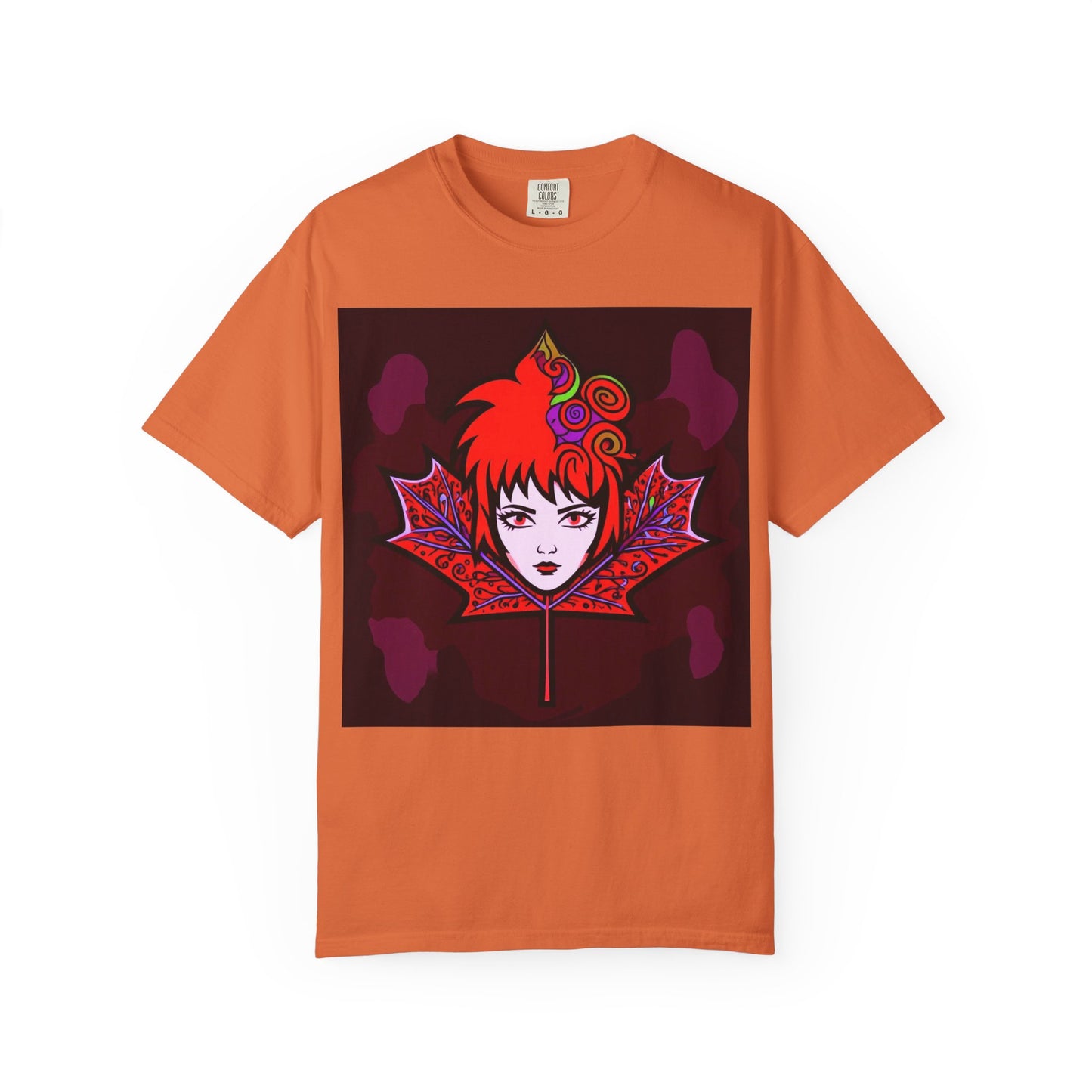 Emily The Maple Leaf Vibrant Art T-Shirt, Bohemian Graphic Tee, Unique Artwear, Gift for Art Lovers, Festival Clothing, Unisex Fashion, Canadian Patriots