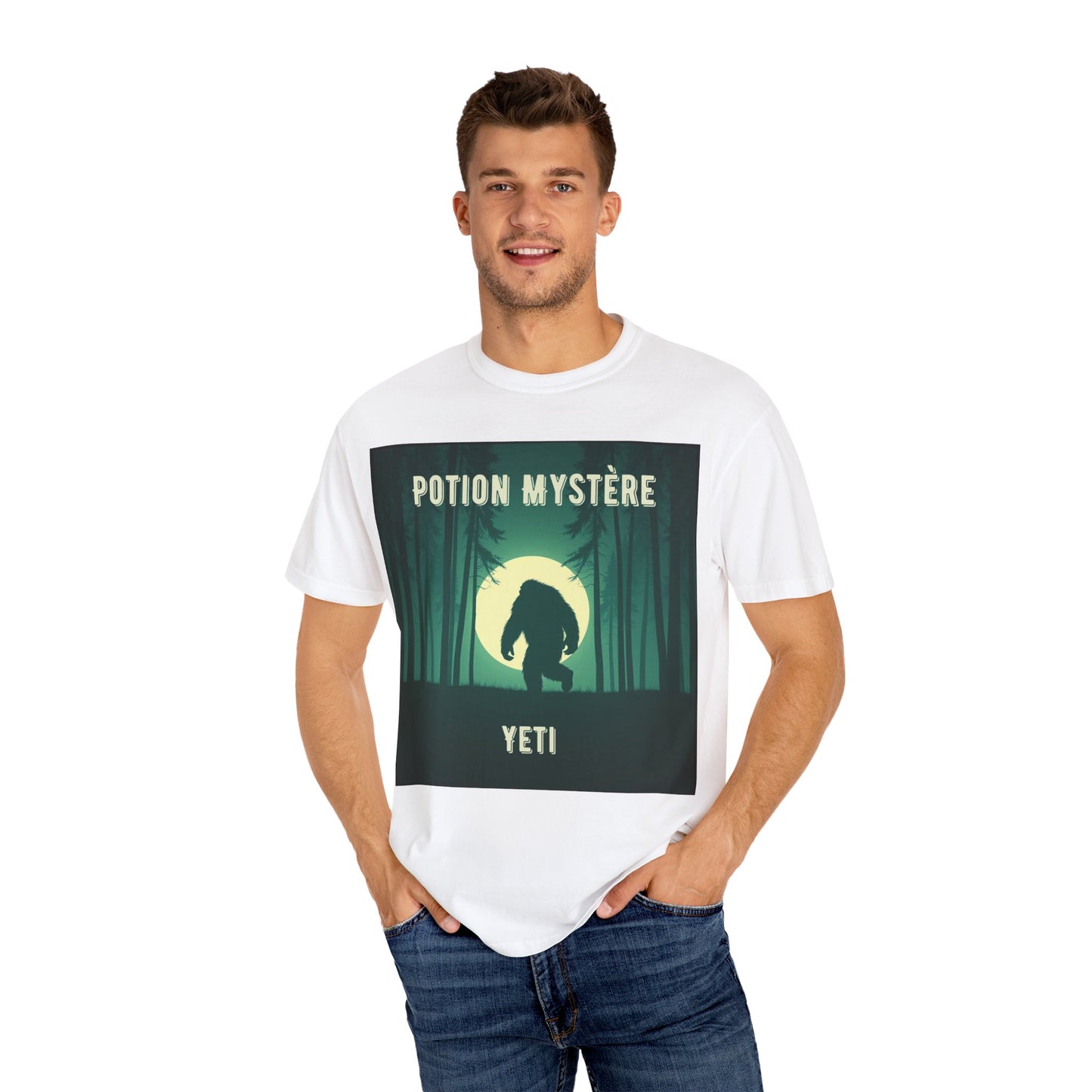 'Yeti' par Potion Mystère, Mysterious Yeti T-Shirt, Unisex Graphic Tee, Adventure Apparel, Gift for Explorers, Nature-Inspired Clothing for Sasquatch Lovers
