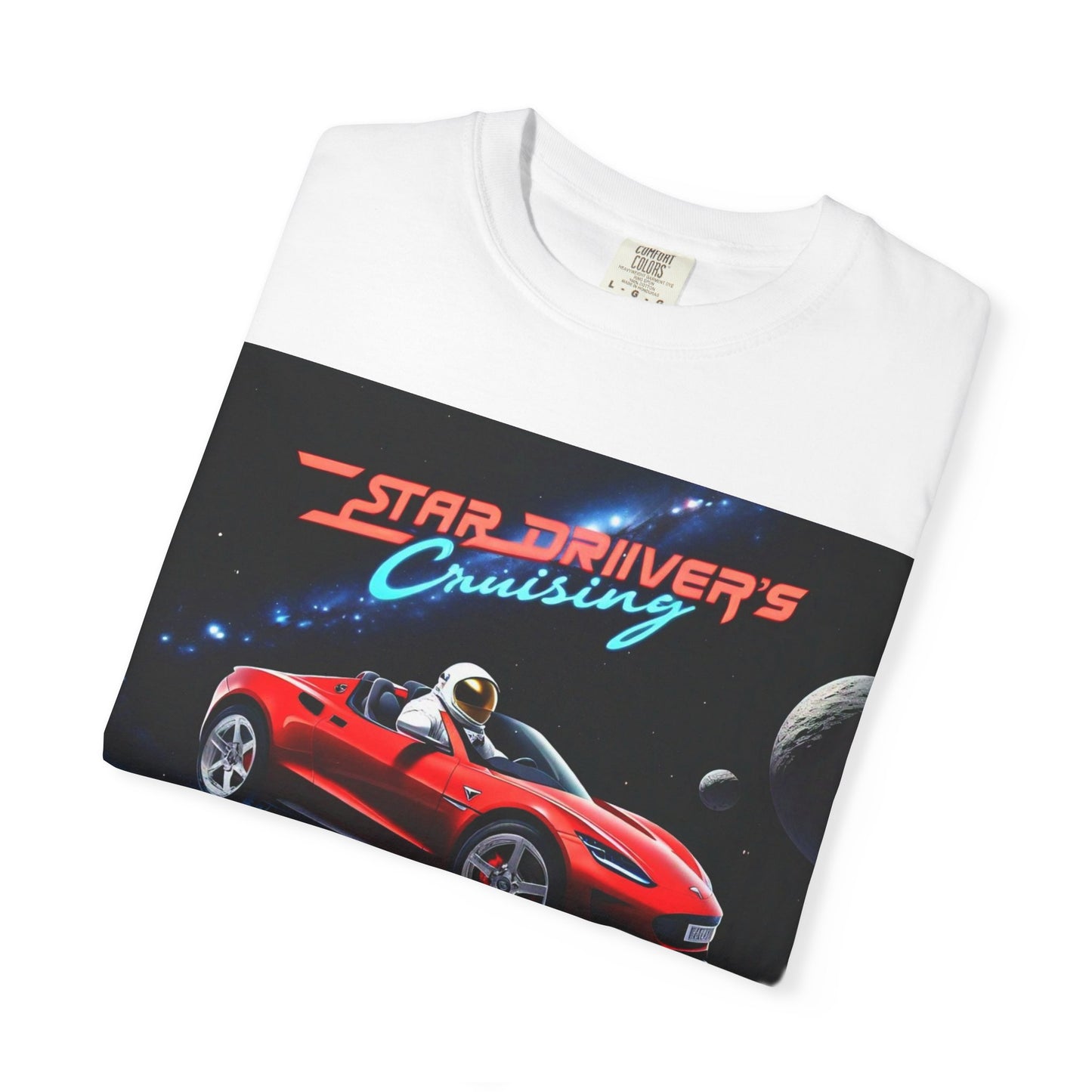 'Star Driver's Cruising' by Mystery Potion, Galaxy Adventure Unisex T-Shirt, Cool Space Tee, Star Driver's Cruise Shirt, Gift for Gamers, Casual Wear, Astronomy Lover