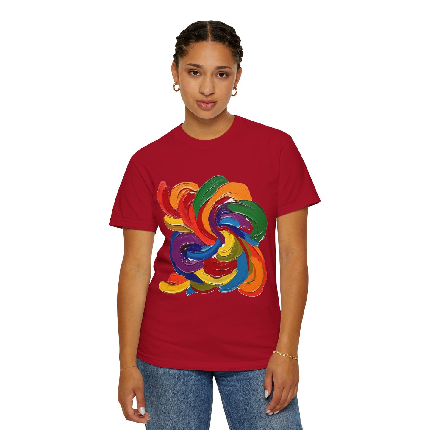 Colorful Swirl Unisex T-Shirt, Vibrant Art Tee, Casual Wear, Gift for Artists, Statement Shirt, Summer Outfit