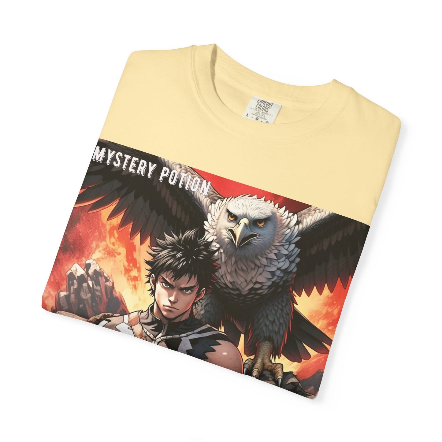 Unisex Anime Graphic T-Shirt, Mystery Potion Art Tee, Vintage Style, Casual Wear, Gift for Fans, Streetwear Apparel