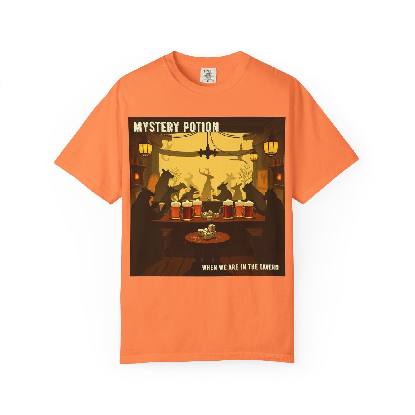 'When We Are In The Tavern' by Mystery Potion, Party T-Shirt, Unisex Garment-Dyed Tee for Tavern Lovers, Fun Drinking Wear, Retro Bar Apparel, Unique Gift for Celebrations
