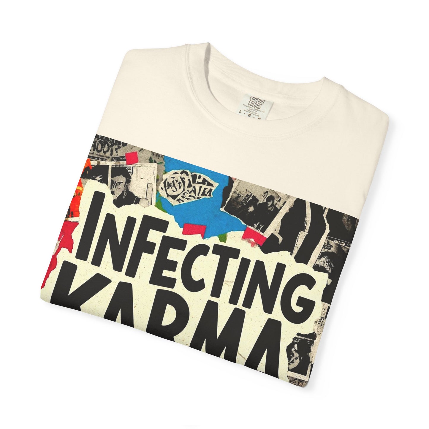 'Infecting Karma' by Mystery Potion,  Mystical Vibes T-shirt Design - Summer Casual Wear, Gift for Friends, Festival Apparel, Unique Statement Tee