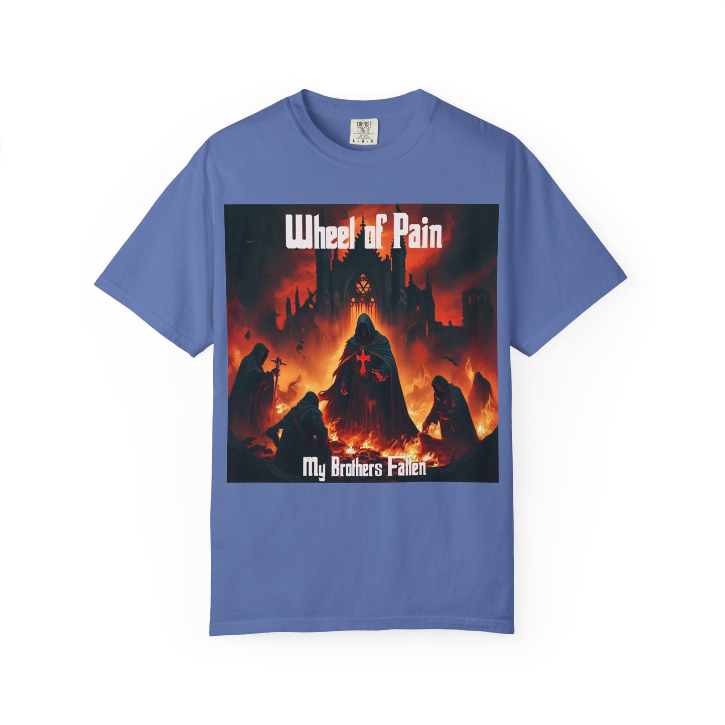 Wheel of Pain Gothic Templar Graphic T-Shirt, Unisex Tee for Fans, Cool Gift for Music Lovers, Halloween Shirt, Retro Vintage Style