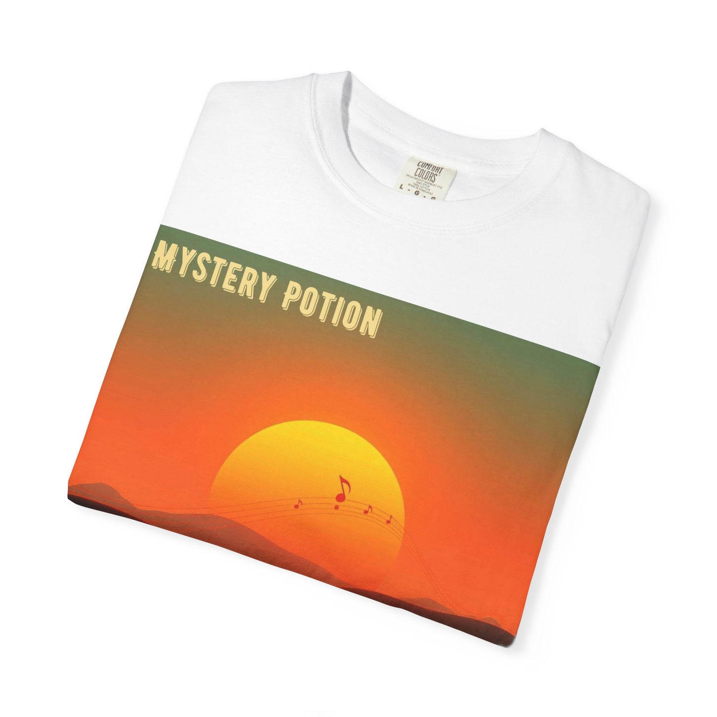 'The Summer of '25'  by Mystery Potion, Mystical Sunset T-Shirt - Unisex Garment-Dyed Tee, Retro Vibe, Bohemian Style, Summer Essential Swag