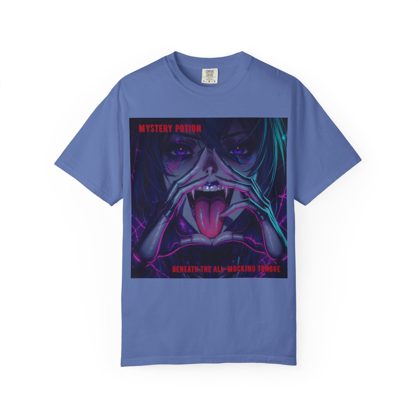 'Beneath The All-Mocking Tongue' by Mystery Potion Unisex Garment-Dyed T-shirt