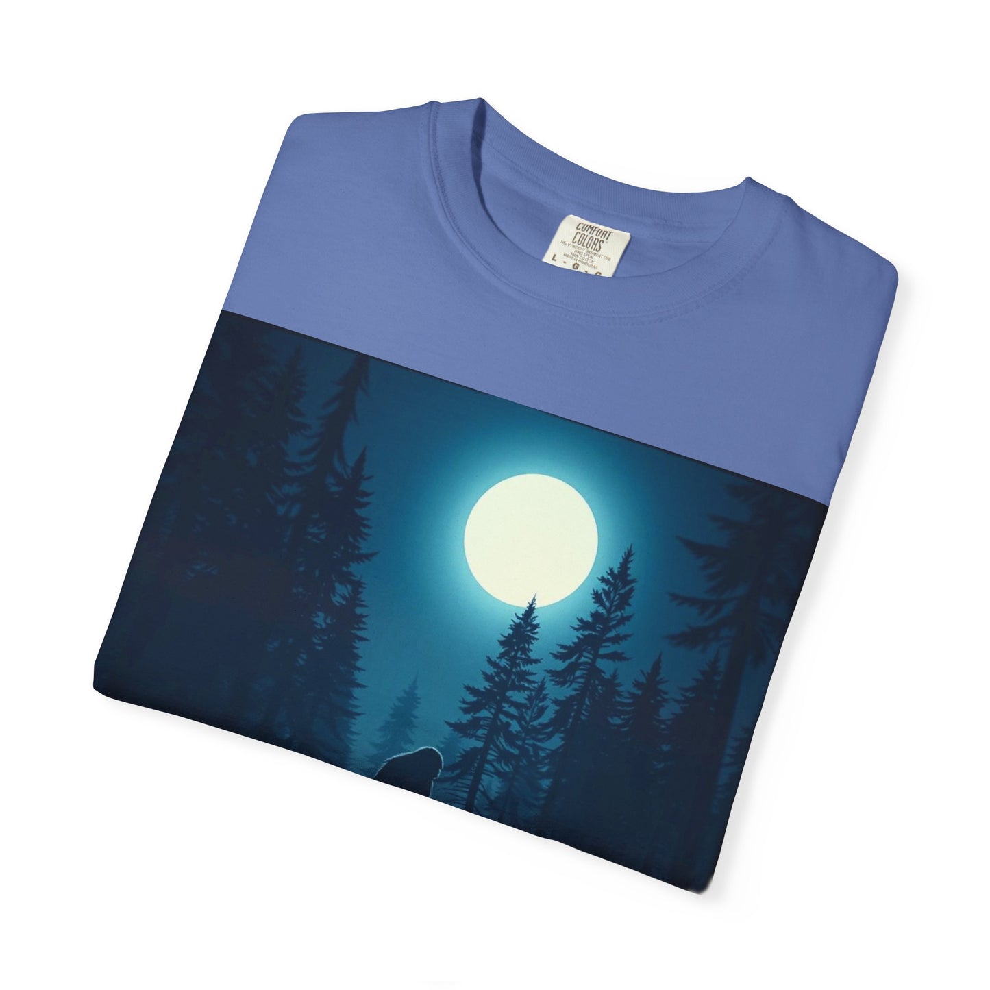 Moonlit Forest Snowboarder T-Shirt, Cozy Adventure Tee, Winter Sports Gift, Unisex Apparel, Outdoor Vibes