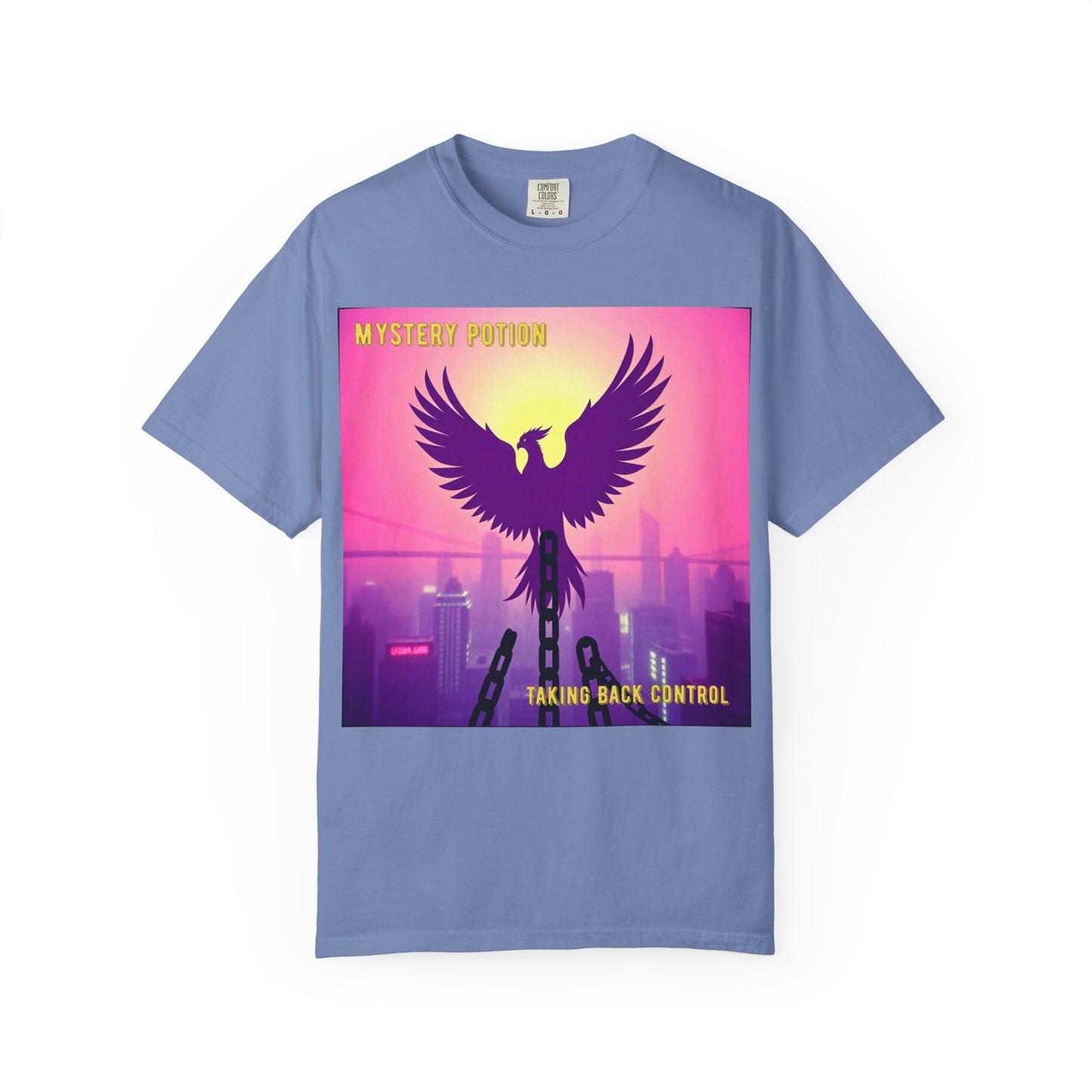 'Taking Back Control' by Mystery Potion, Phoenix Rising, Breaking Chains Unisex T-Shirt - Taking Back Control, Graphic Tee for Casual Wear, Perfect for Festivals, Gifts, and Everyday Style