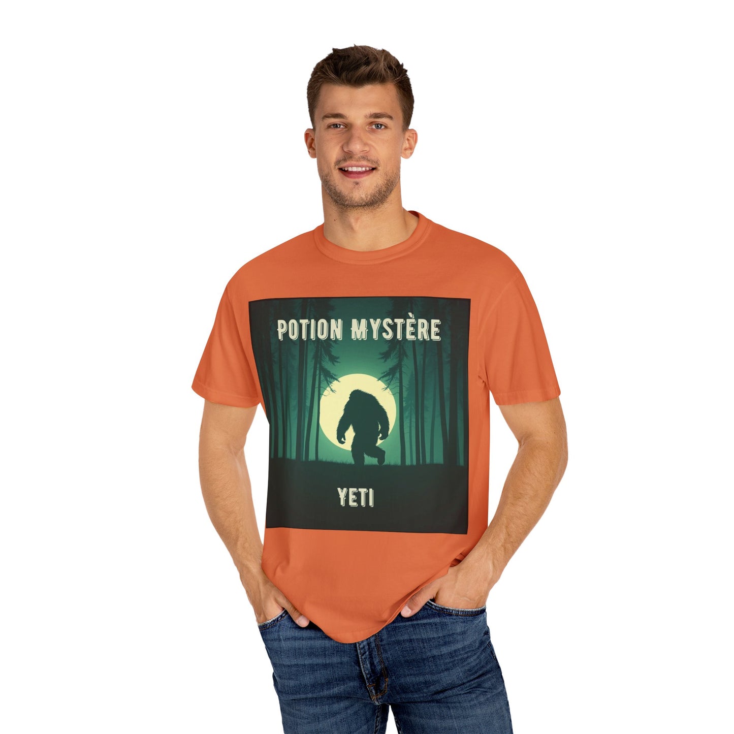 'Yeti' par Potion Mystère, Mysterious Yeti T-Shirt, Unisex Graphic Tee, Adventure Apparel, Gift for Explorers, Nature-Inspired Clothing for Sasquatch Lovers