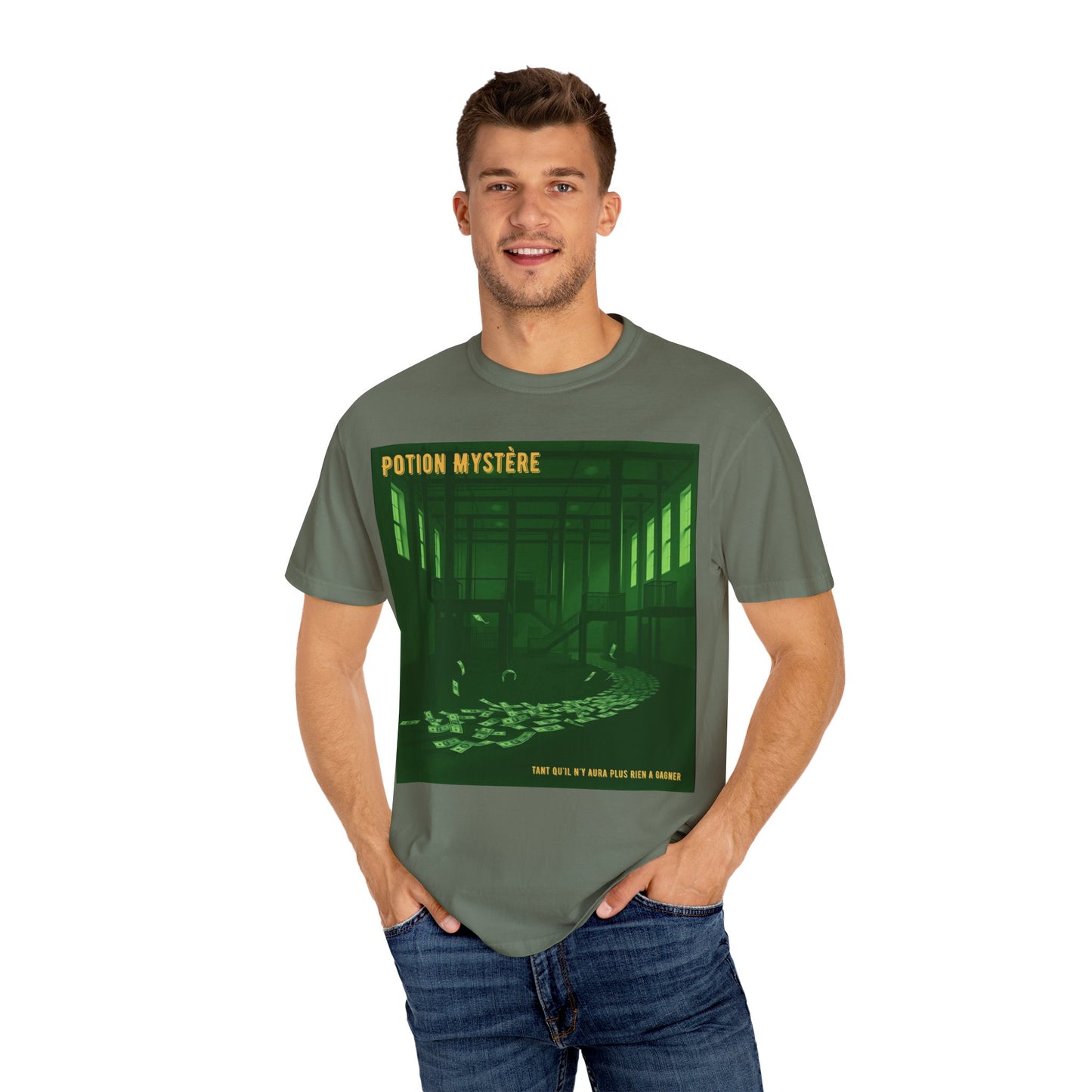 'Tant Qu'il N'Y Aura Plus Rien À Gagner' par Potion Mystère, Money Trail Unisex T-Shirt, Vintage Graphic Tee, Gift for Industrial Music Lovers, Casual Wear, Unique Graphic Shirt