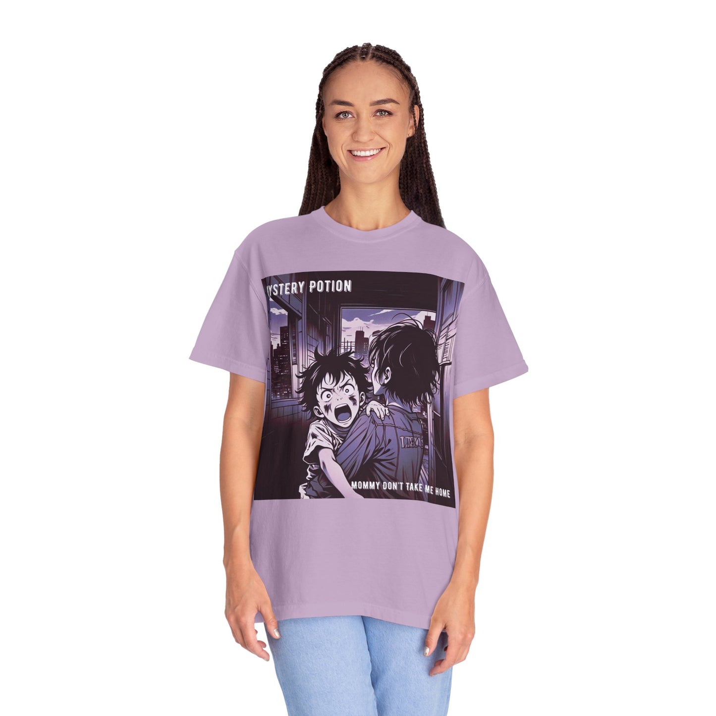 'Mommy Don't Take Me Home' by Mystery Potion, Unisex T-Shirt – Anime Graphic Tee, Casual Wear, Gift for Teens, Pop Culture Apparel, Unique Graphic Tee