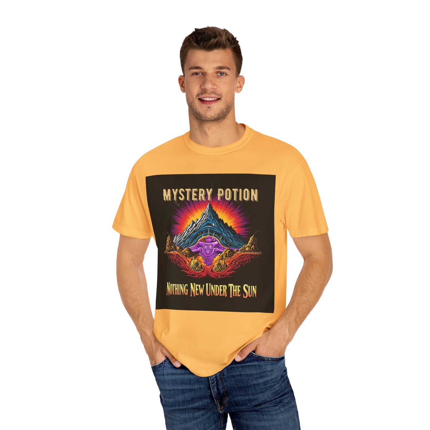 Mystical Graphic T-Shirt, "Nothing New Under The Sun" Vintage Aura Tee, Unisex Casual Wear, Unique Gift for Nature Lovers, Festival Essentials, Eco-Friendly Fashion
