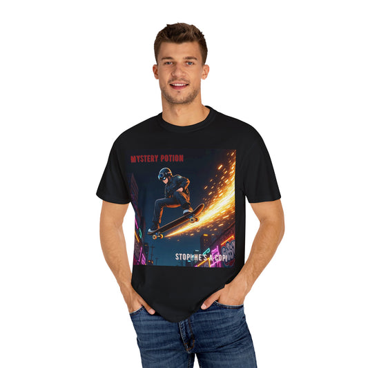 'Stop! He's A Cop!' by Mystery Potion, Skateboard Hardcore Punk T-shirt, Cozy Graphic Tee, Perfect Gift for Skaters, Unisex Streetwear Shirt, Trendy Casual Wear