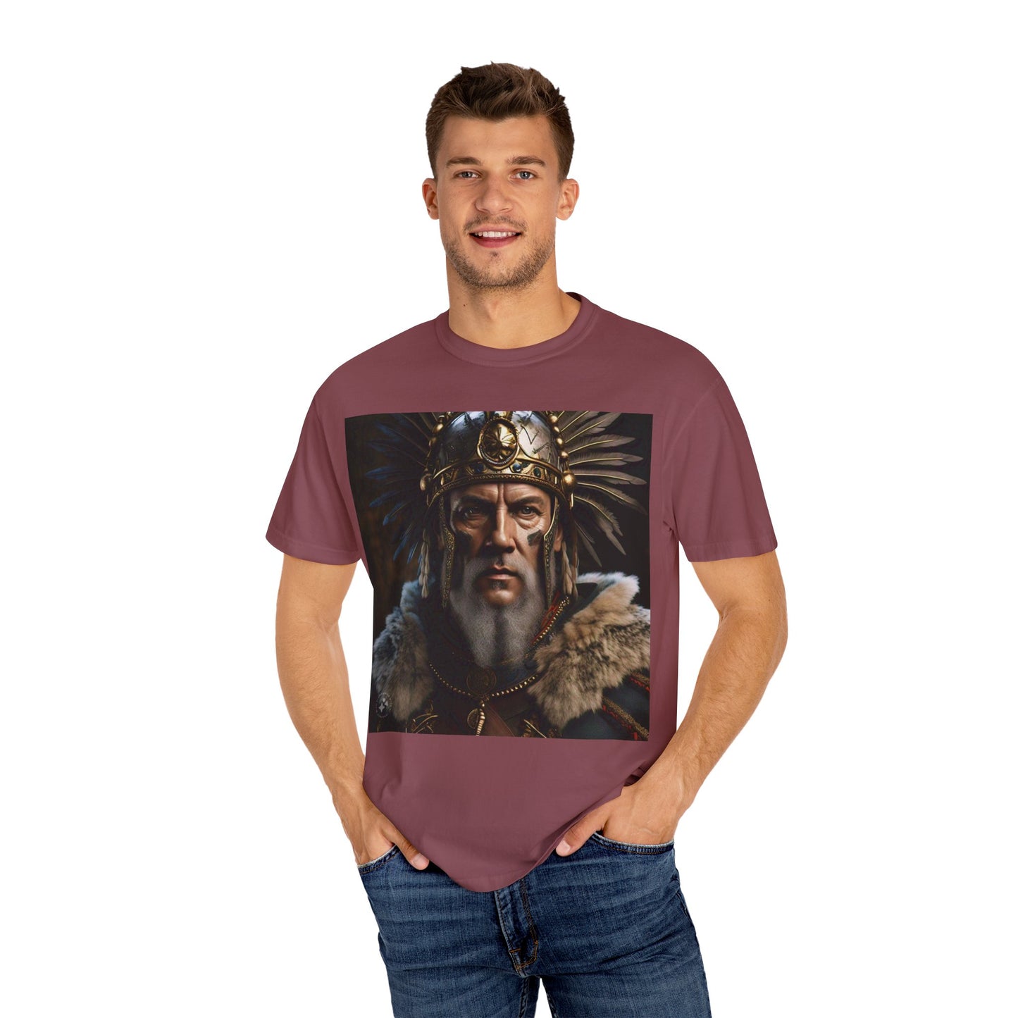 Warrior Spirit Garment-Dyed T-Shirt, Vintage Tee, Unisex Fashion, Gift for Him, Casual Wear, Graphic Top, Everyday Style
