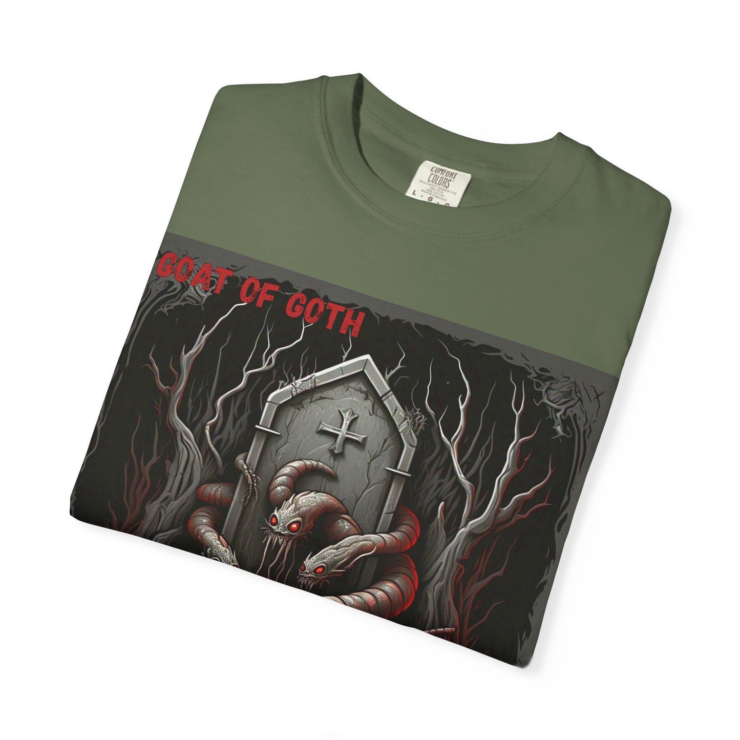 'Ignis An Terra' by GOAT of Goth, Gothic Graphic T-Shirt, Dark Aesthetic Tee, Unisex Halloween Shirt, Unique Gift for Horror Lovers, Casual Everyday Wear
