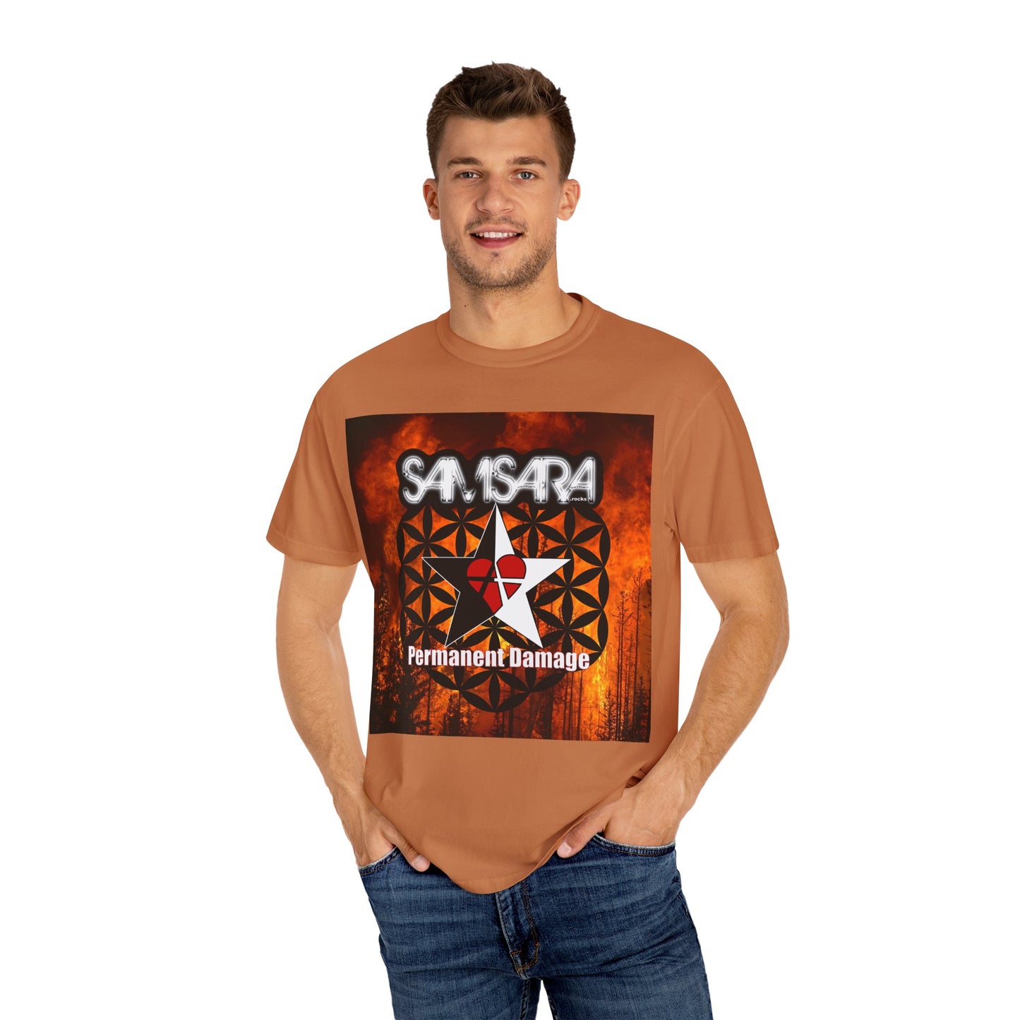 'Permanent Damage' by Samsara, Bold Graphic T-Shirt, Music Festival Gear, Unisex Casual Tee, Unique Gift for Friends, Statement Apparel, Concert Outfit