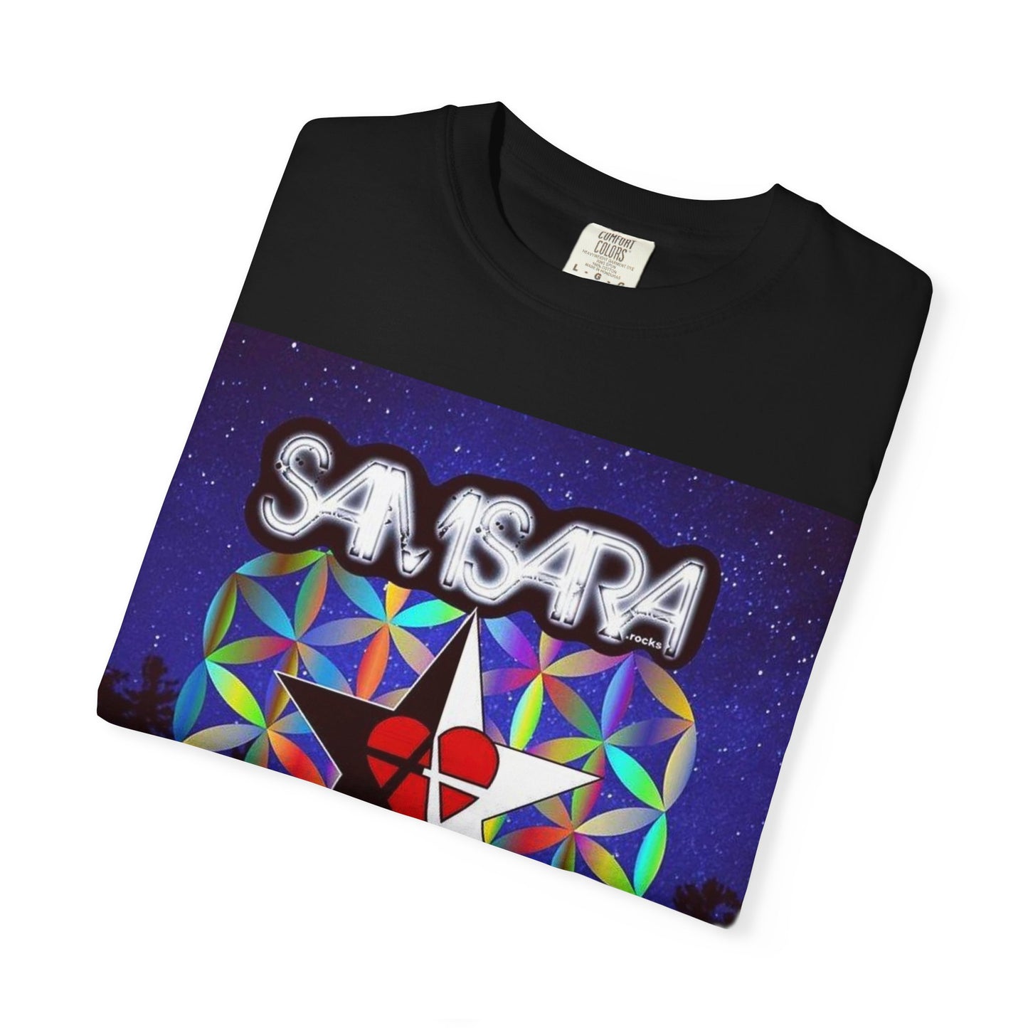 Sounds Of Absolute Power by Samsara Vibrant Graphic T-Shirt for Nature Lovers, Unisex Tee, Festival Wear, Gift for Music Enthusiasts, Bohemian Style Apparel