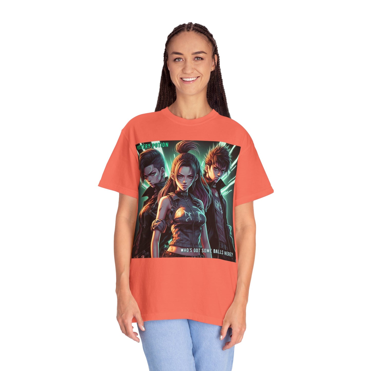 'Who's Got Some Balls Here?' by Mystery Potion, Unisex Graphic Tee, Trendy Gamer T-shirt, Anime Inspired Shirt, Gift for Him/Her, Casual Fashion