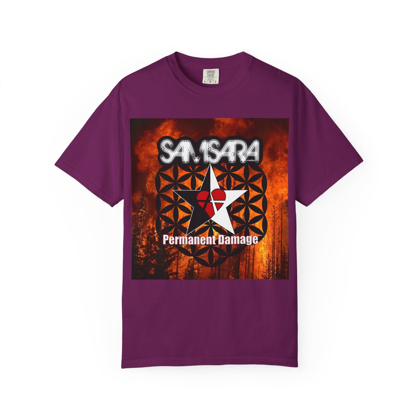 'Permanent Damage' by Samsara, Bold Graphic T-Shirt, Music Festival Gear, Unisex Casual Tee, Unique Gift for Friends, Statement Apparel, Concert Outfit