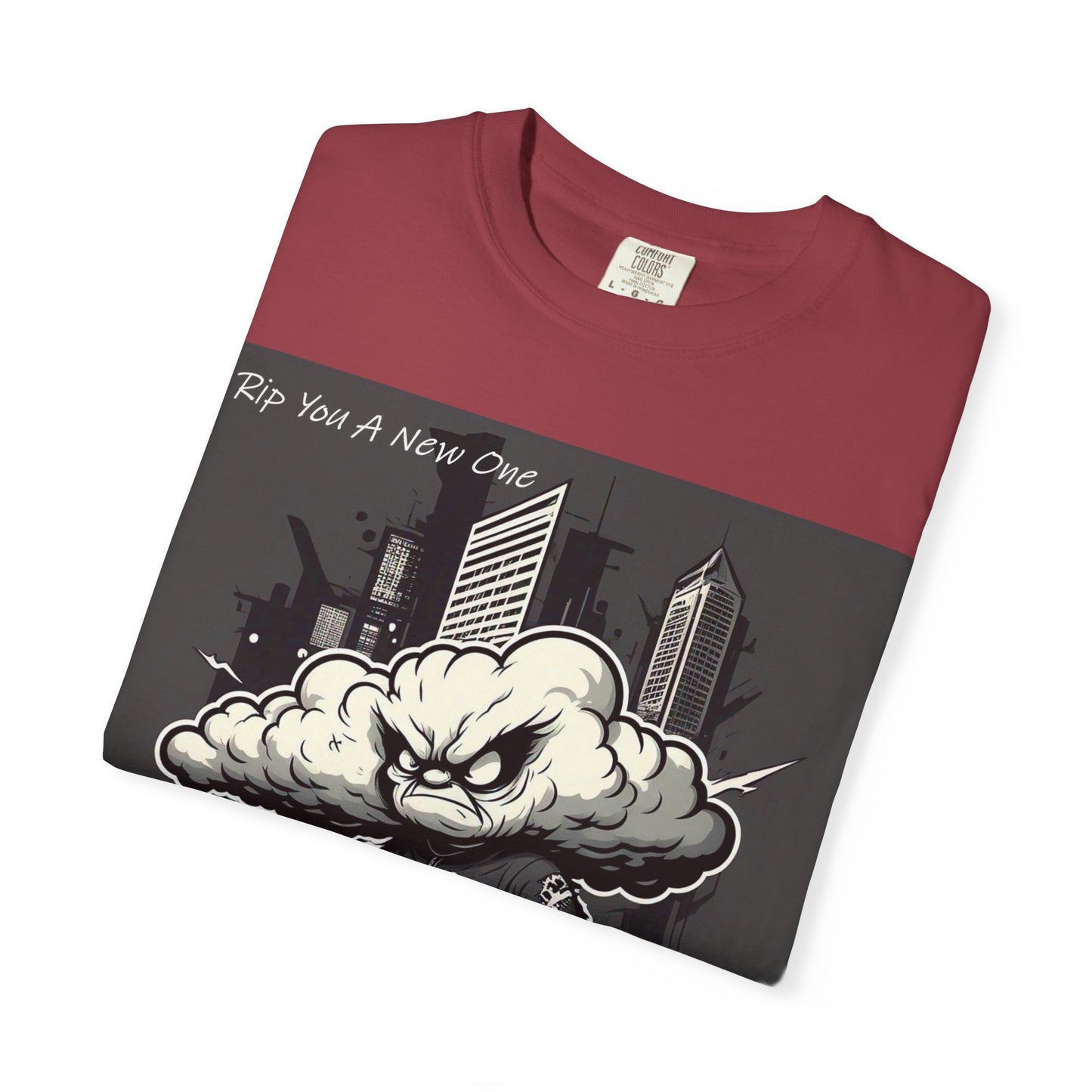 'When The Wind Blows Strong' by Rip You A New One, Urban Angry Cloud Graphic Tee, Cool Casual Wear, Street Style Unisex Shirt, Perfect Gift for Comics Lovers, Everyday Comfort